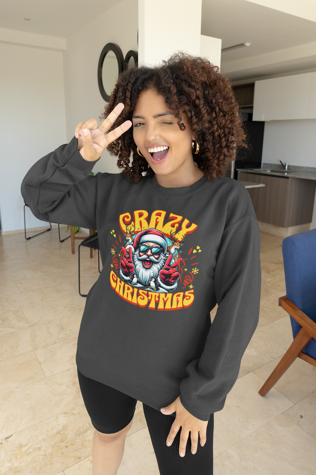 Crazy Christmas Unisex Crewneck Sweatshirt