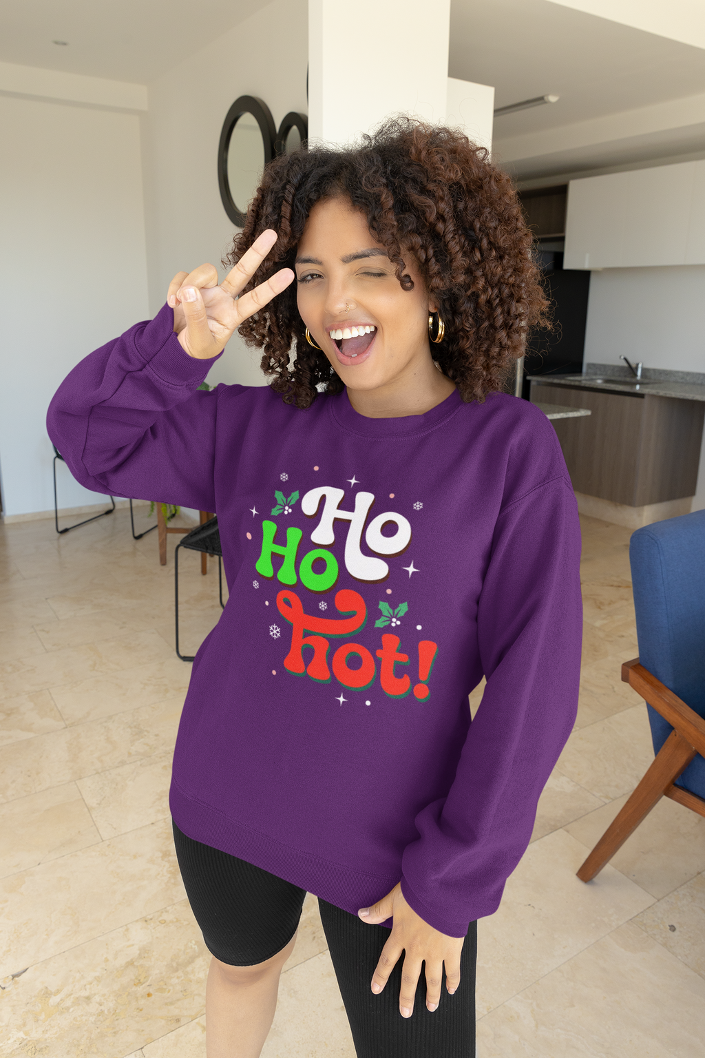 Holiday 'Ho Ho Hot!' Crewneck Sweatshirt — Funny Christmas Sweatshirt