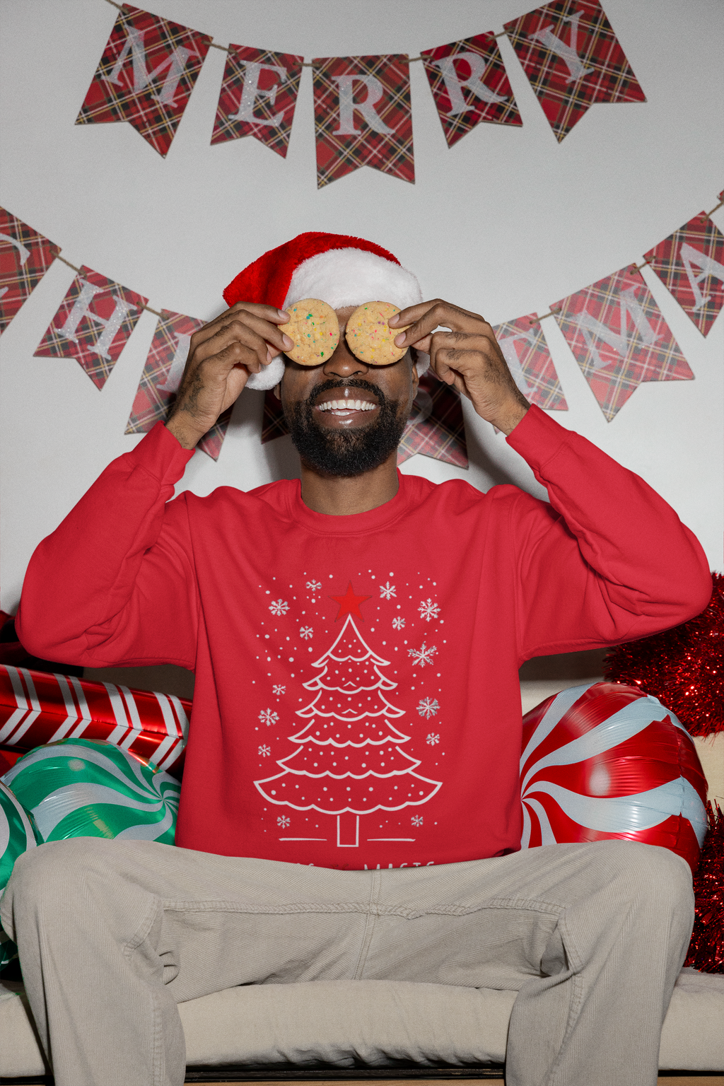 Christmas Tree Crewneck Sweatshirt — "Xmas Is Magic" Holiday Pullover