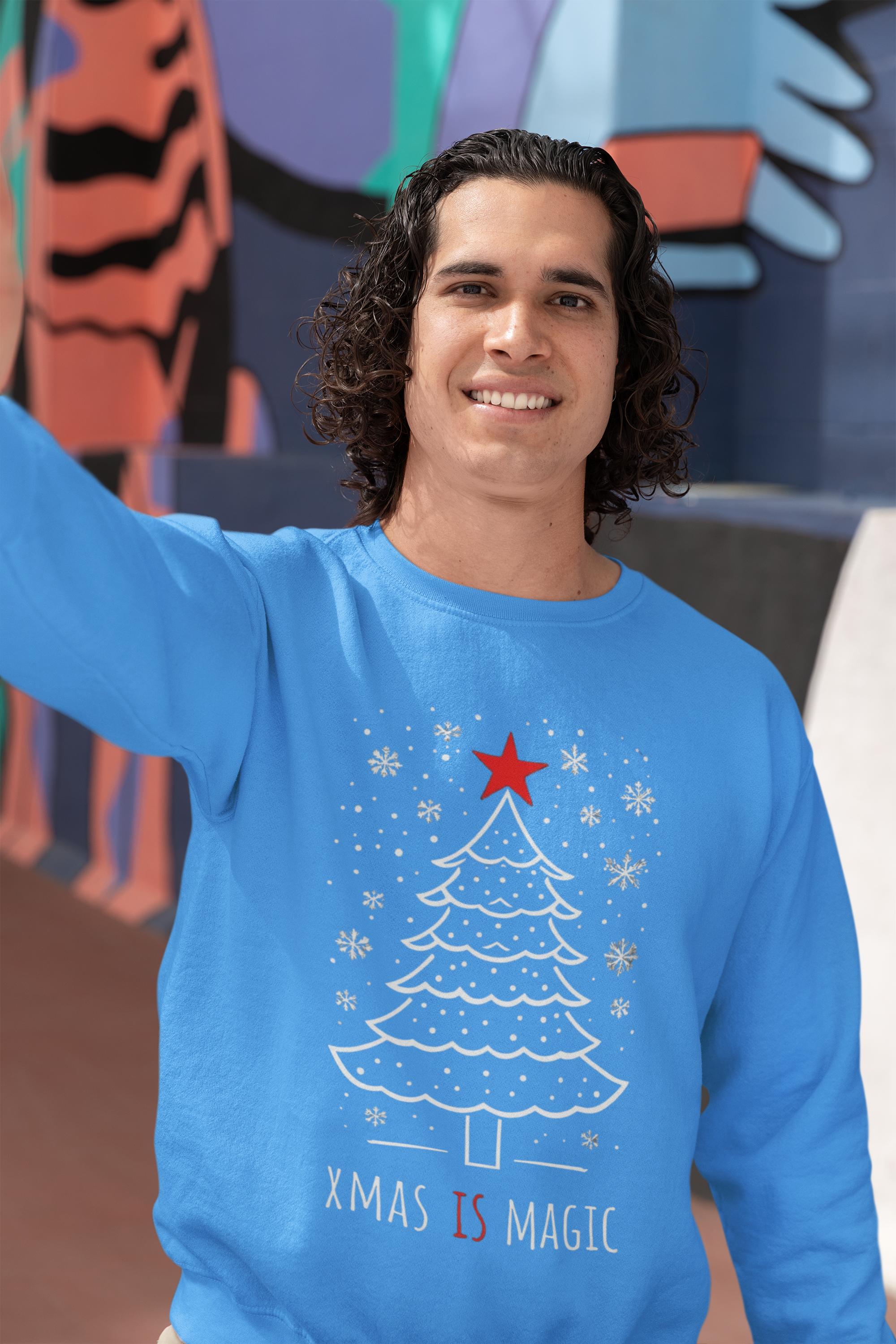 Christmas Tree Crewneck Sweatshirt — "Xmas Is Magic" Holiday Pullover