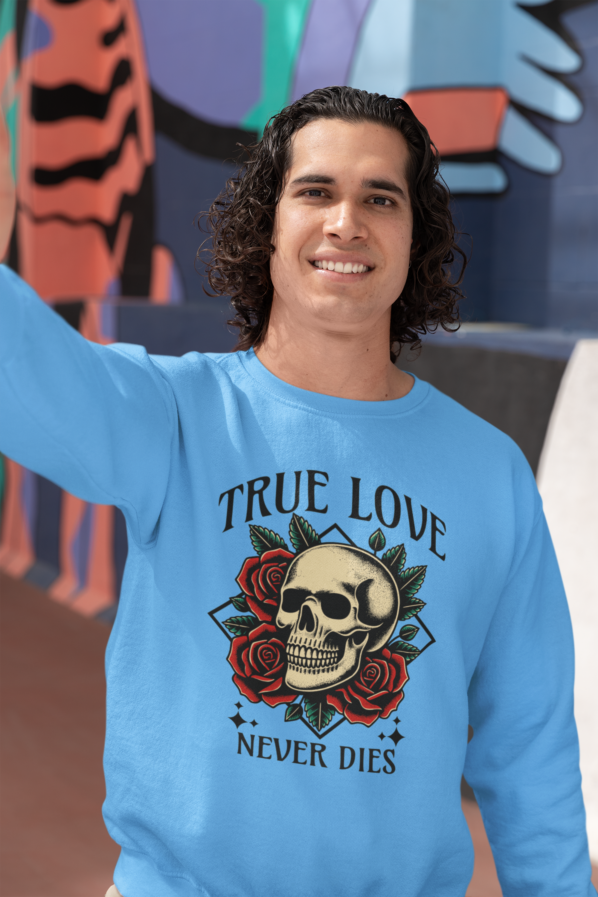True Love Never Dies Skull & Roses Sweatshirt