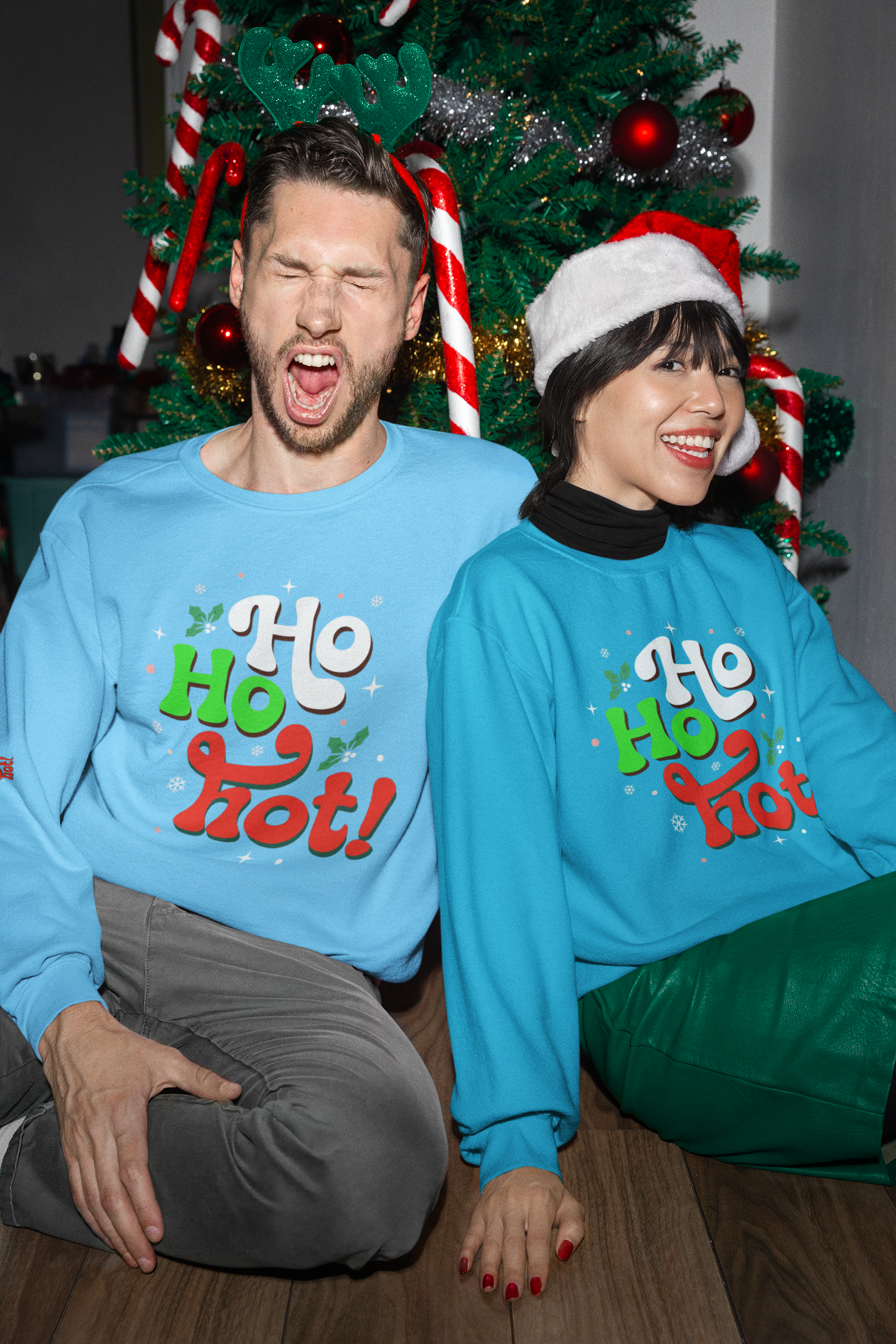 Holiday 'Ho Ho Hot!' Crewneck Sweatshirt — Funny Christmas Sweatshirt