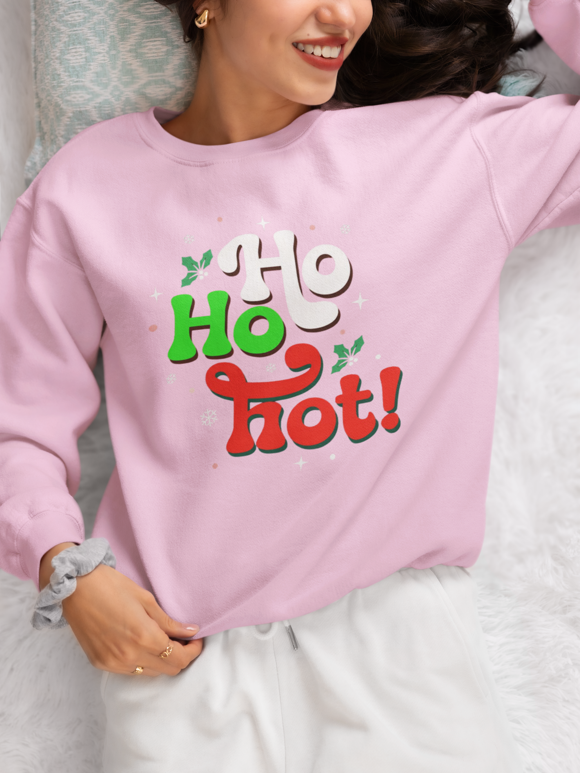 Holiday 'Ho Ho Hot!' Crewneck Sweatshirt — Funny Christmas Sweatshirt