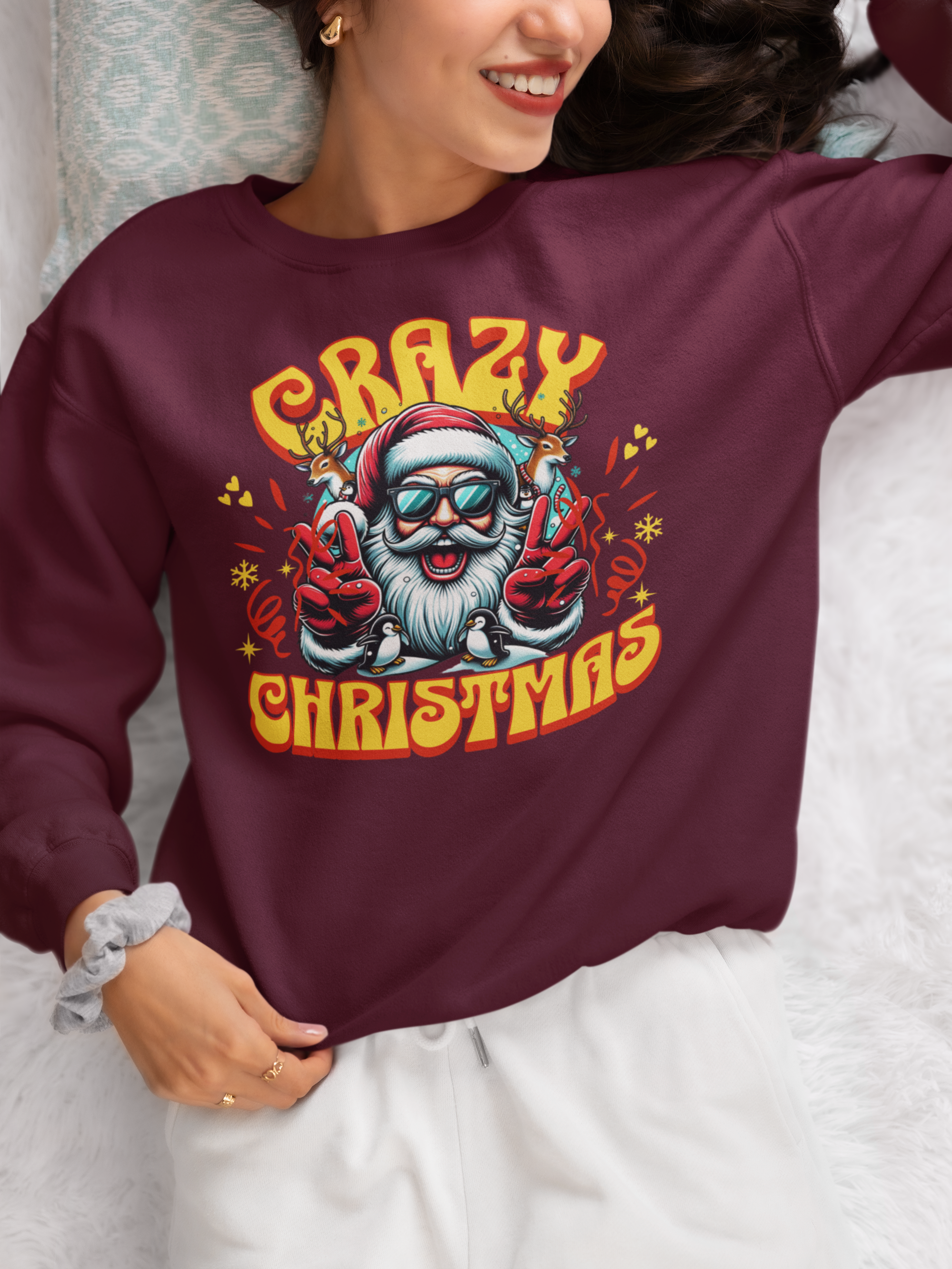 Crazy Christmas Unisex Crewneck Sweatshirt