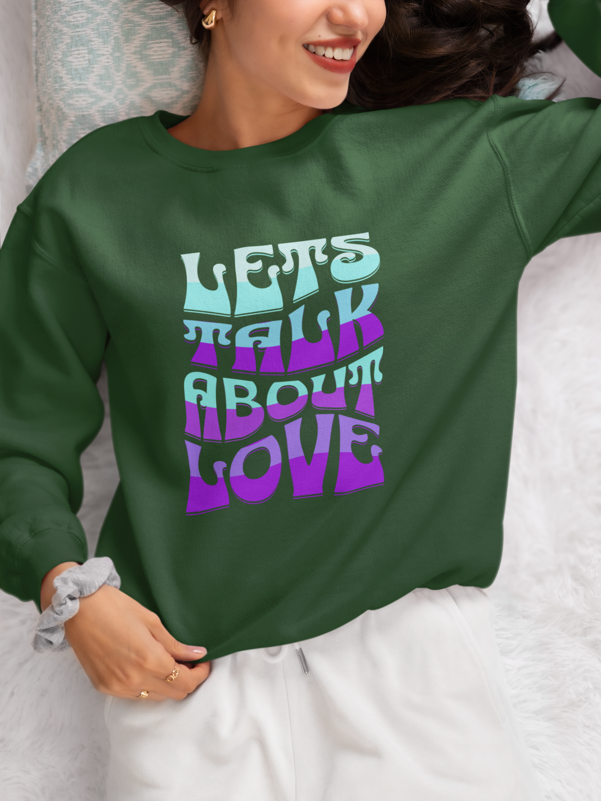 Let's Talk About Love Sweatshirt for Cozy Conversations