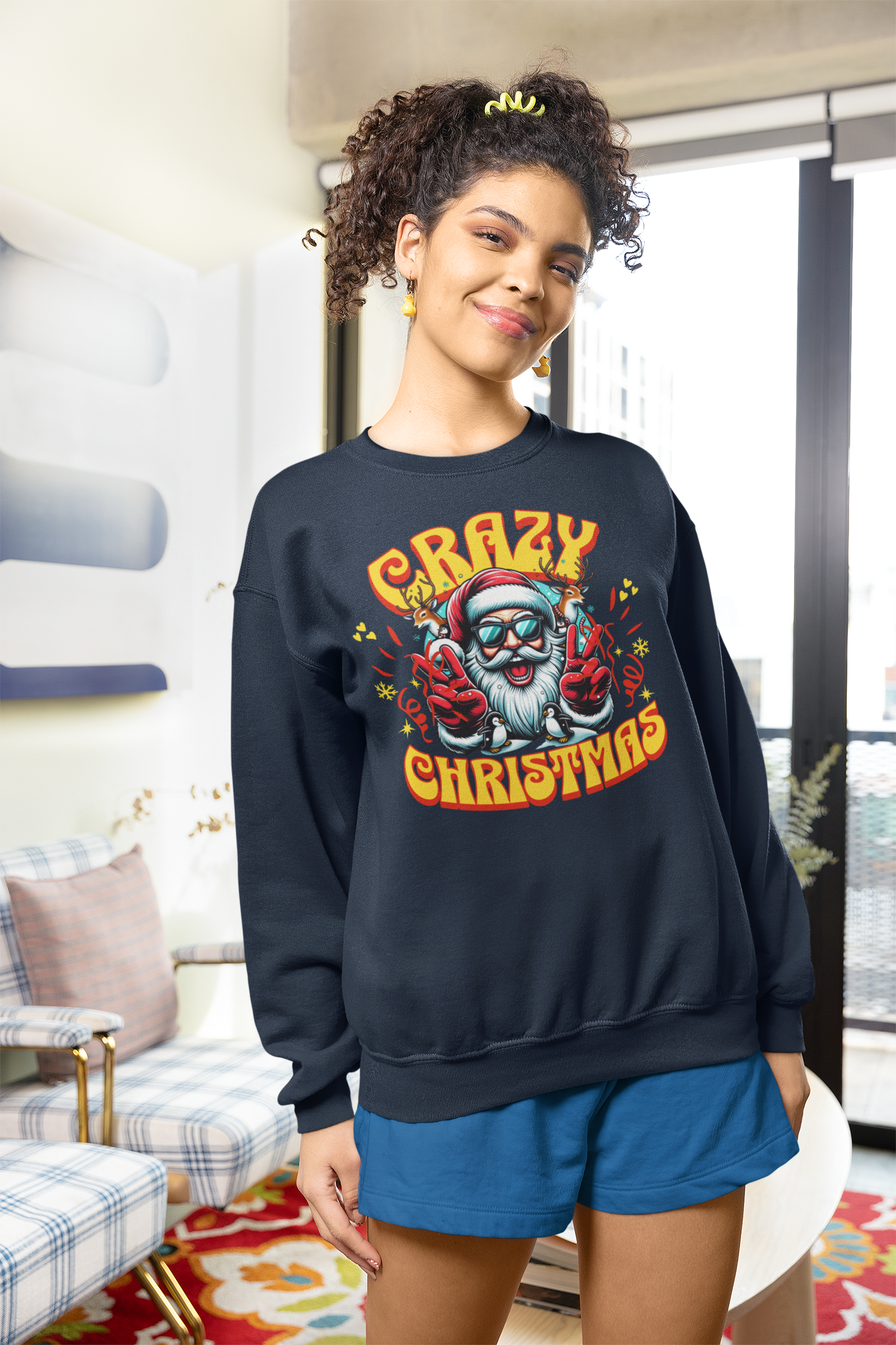 Crazy Christmas Unisex Crewneck Sweatshirt