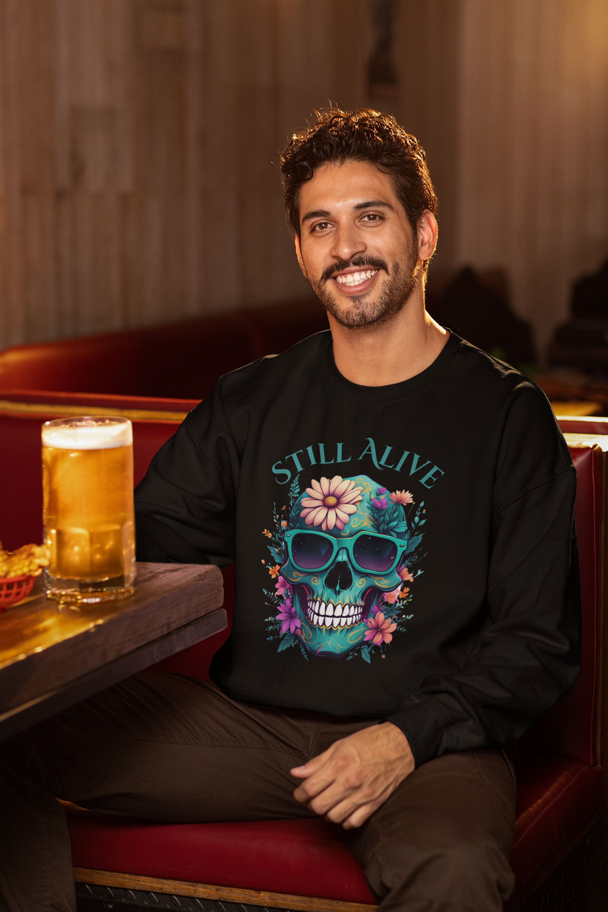 Still Alive Skull Floral Crewneck Sweatshirt