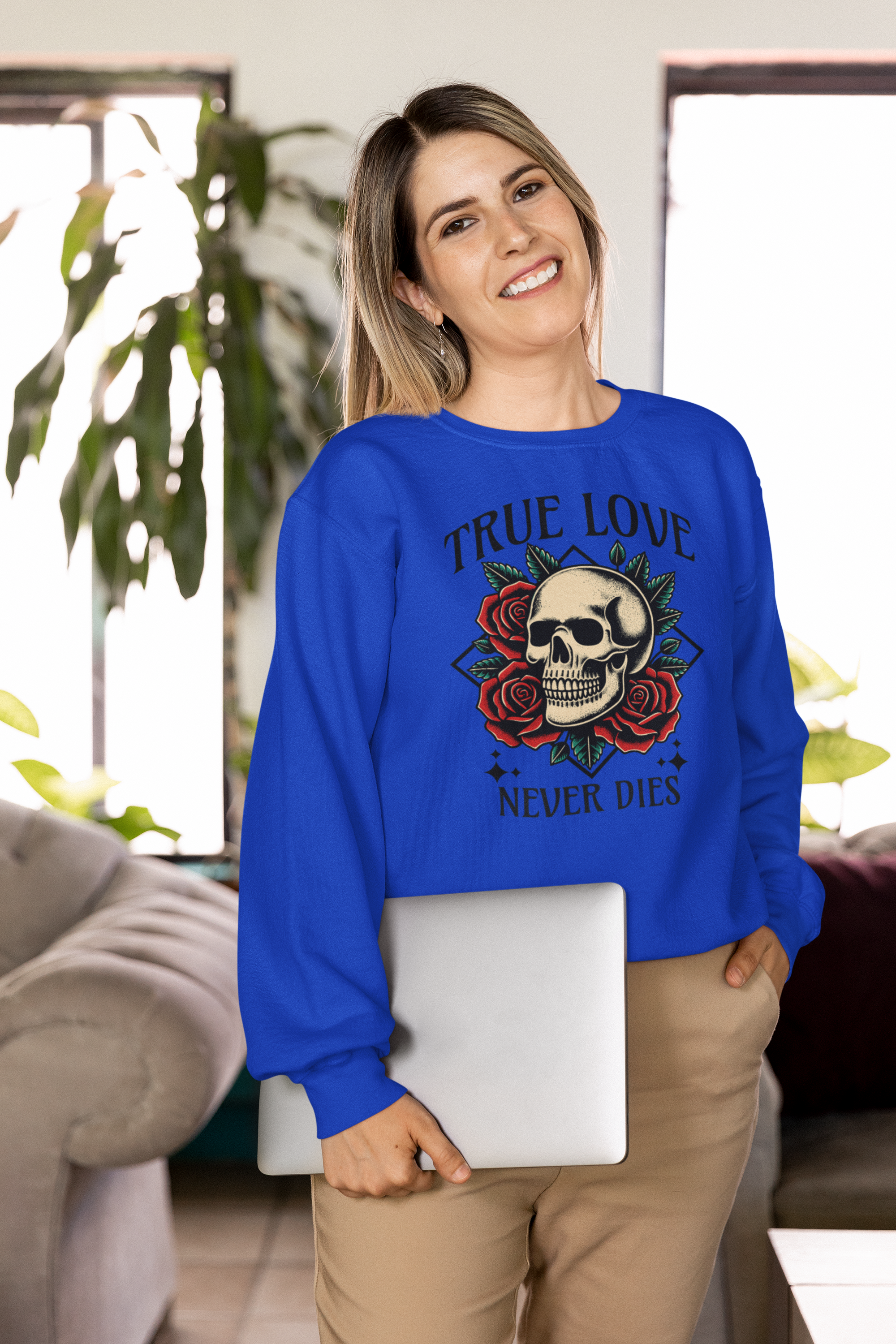 True Love Never Dies Skull & Roses Sweatshirt