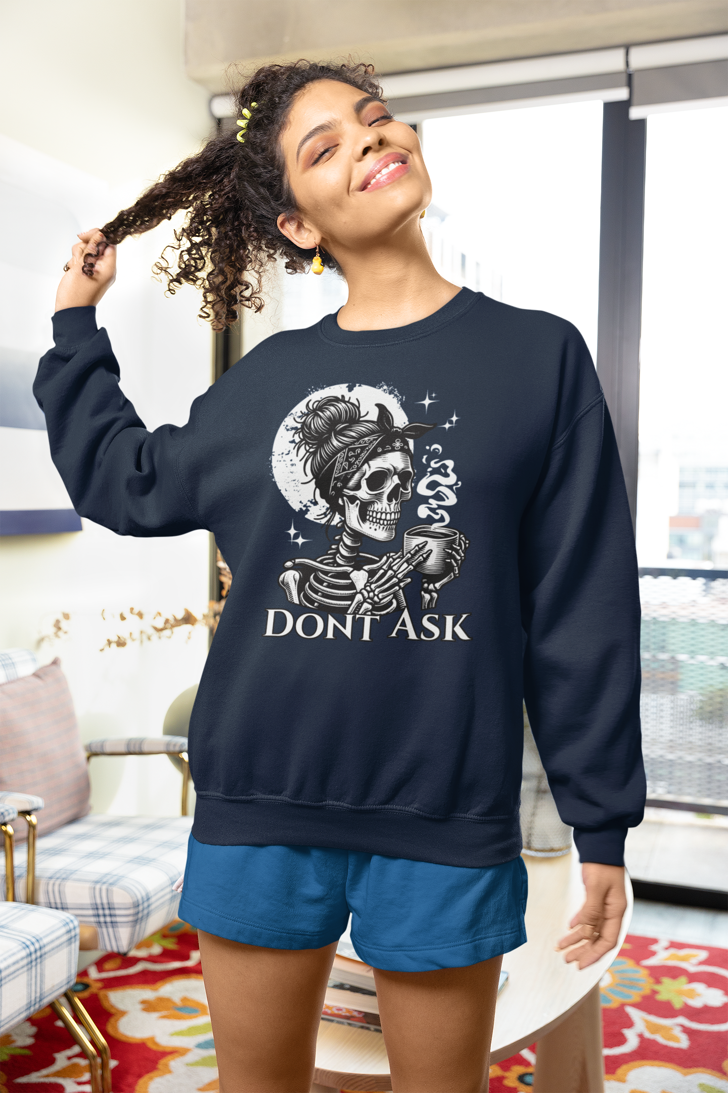 Skull Tea 'Don't Ask' Crewneck Sweatshirt