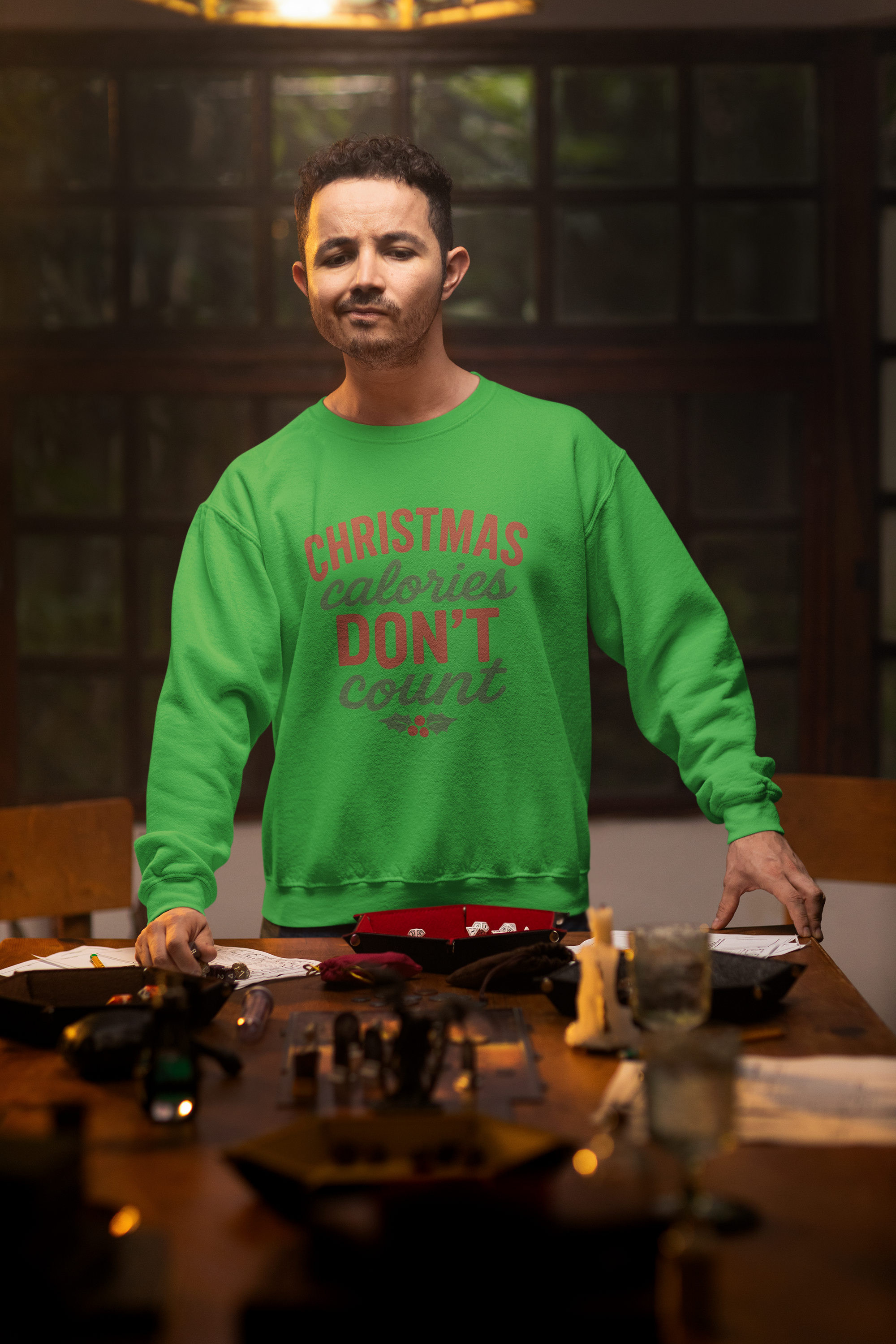 Sweatshirt — "Christmas Calories Don't Count" Holiday Crewneck