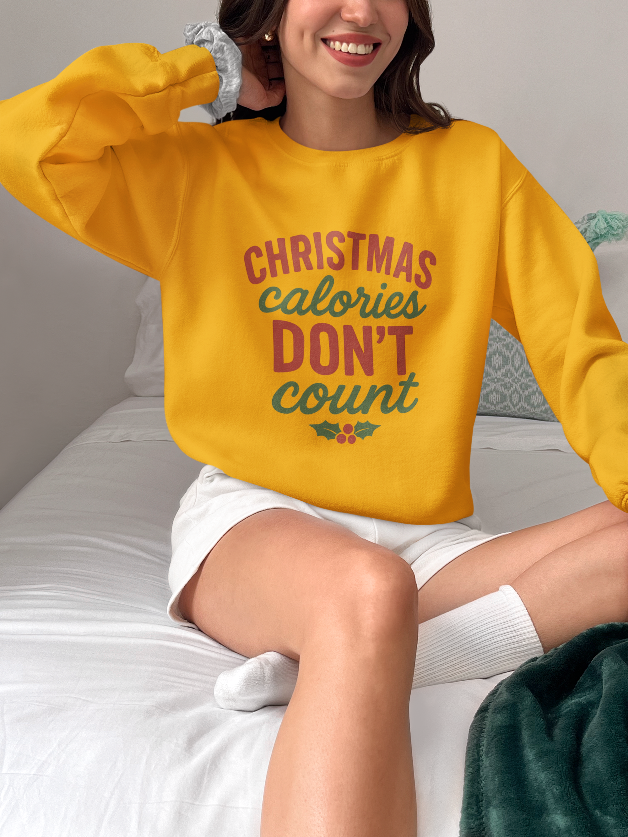 Sweatshirt — "Christmas Calories Don't Count" Holiday Crewneck