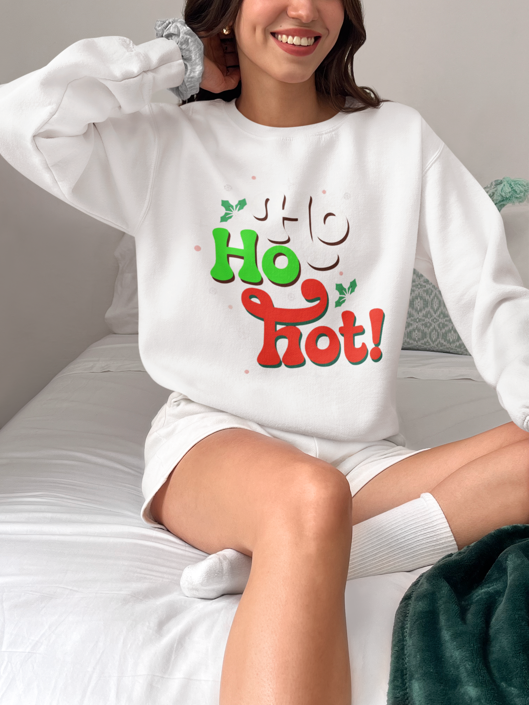 Holiday 'Ho Ho Hot!' Crewneck Sweatshirt — Funny Christmas Sweatshirt