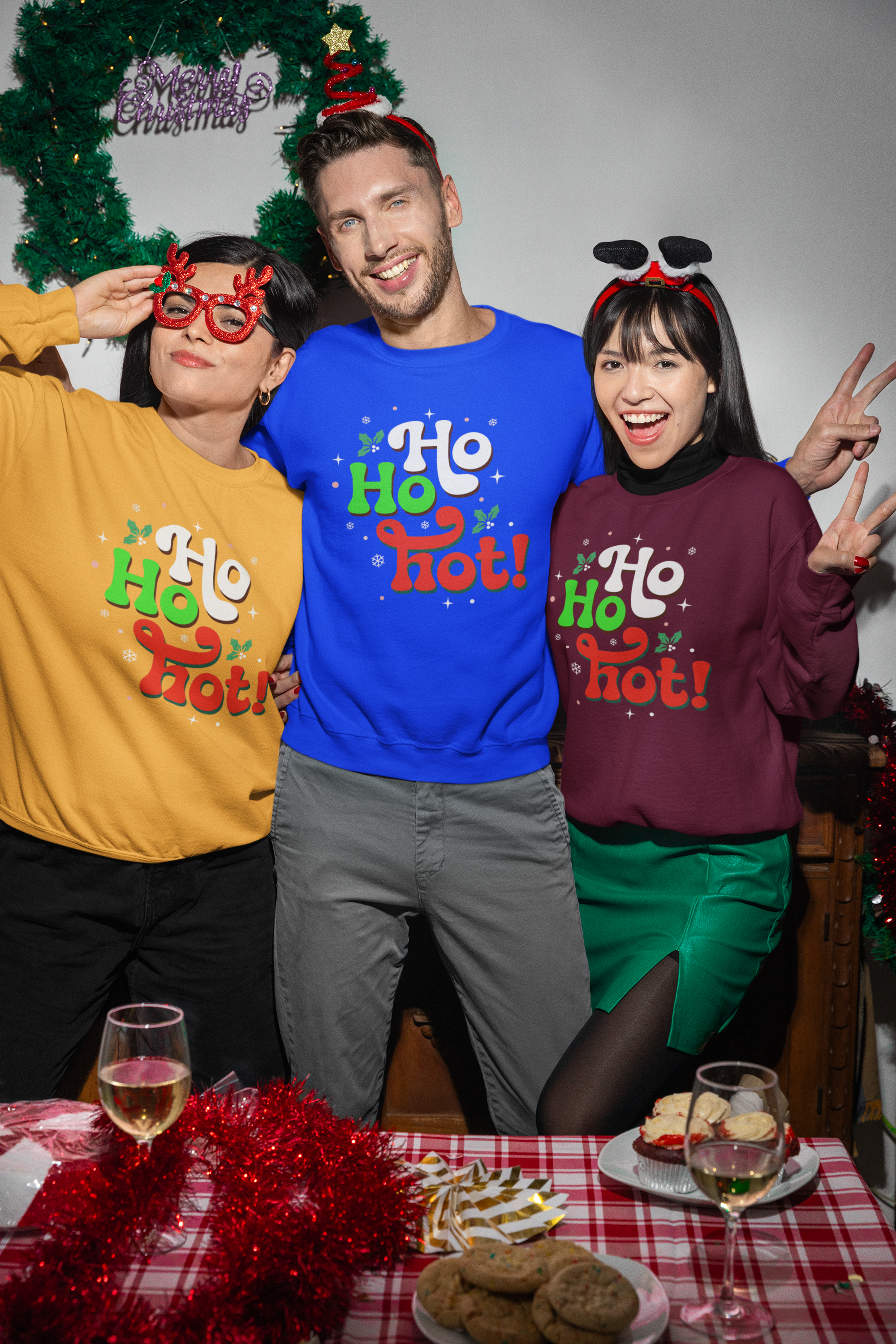 Holiday 'Ho Ho Hot!' Crewneck Sweatshirt — Funny Christmas Sweatshirt
