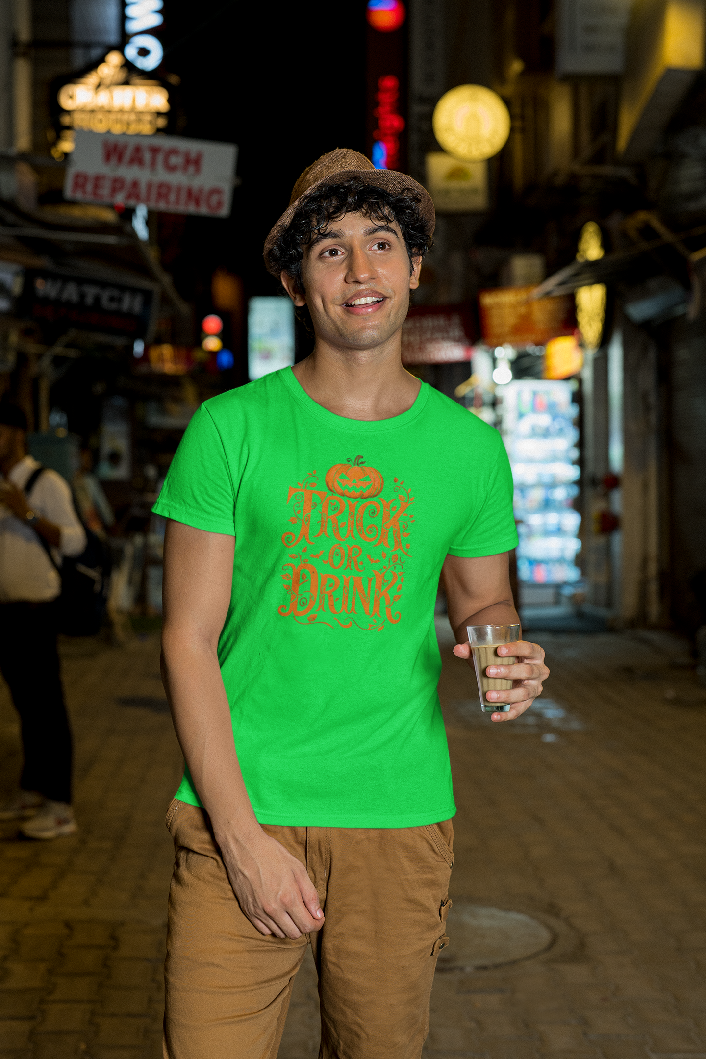 Halloween Trick or Drink Tee, Unisex Party Shirt, Fall Festival Apparel, Spooky Season Clothing, Autumn Celebration Top