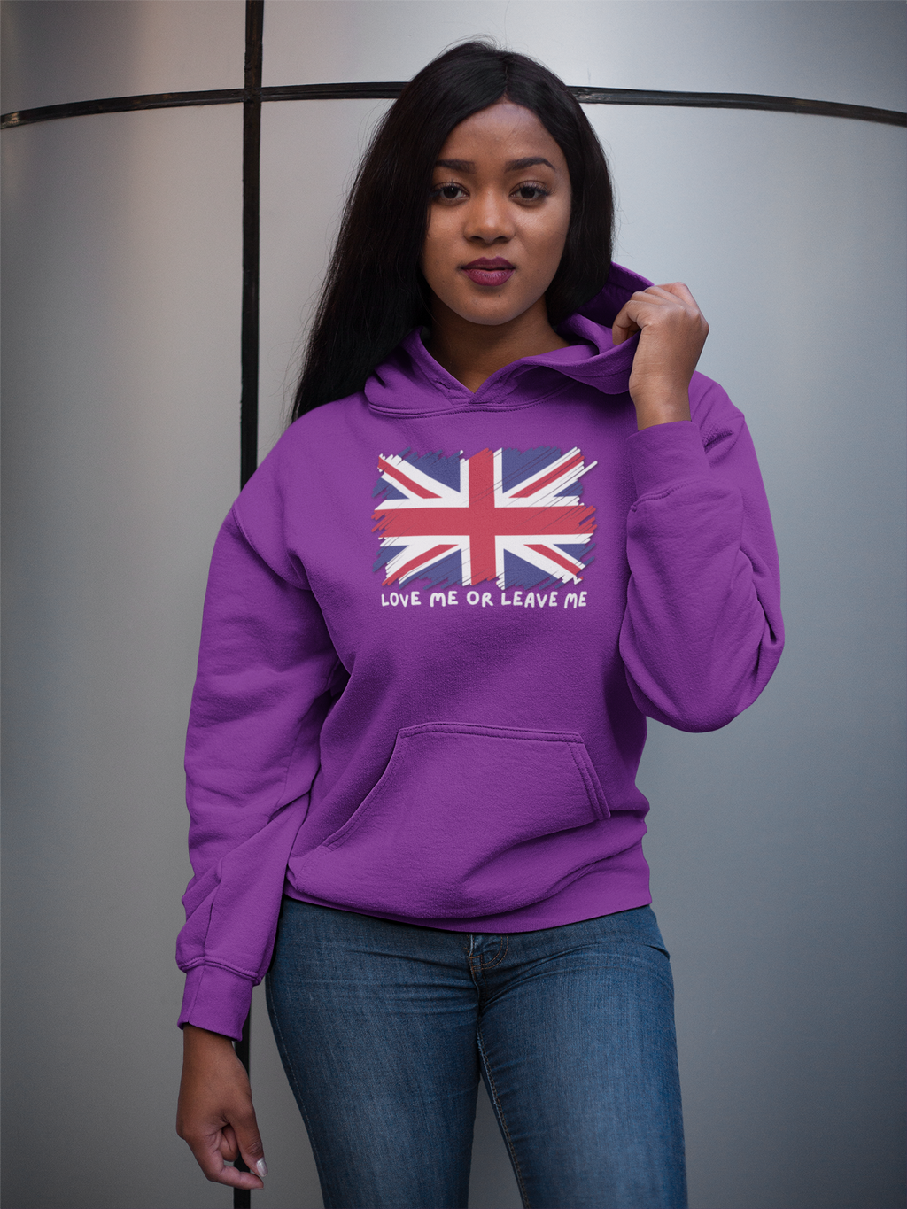 Union Jack Graphic Hoodie, British Pride Sweatshirt, Unisex College Apparel, Casual Everyday Wear, Great for Gifts
