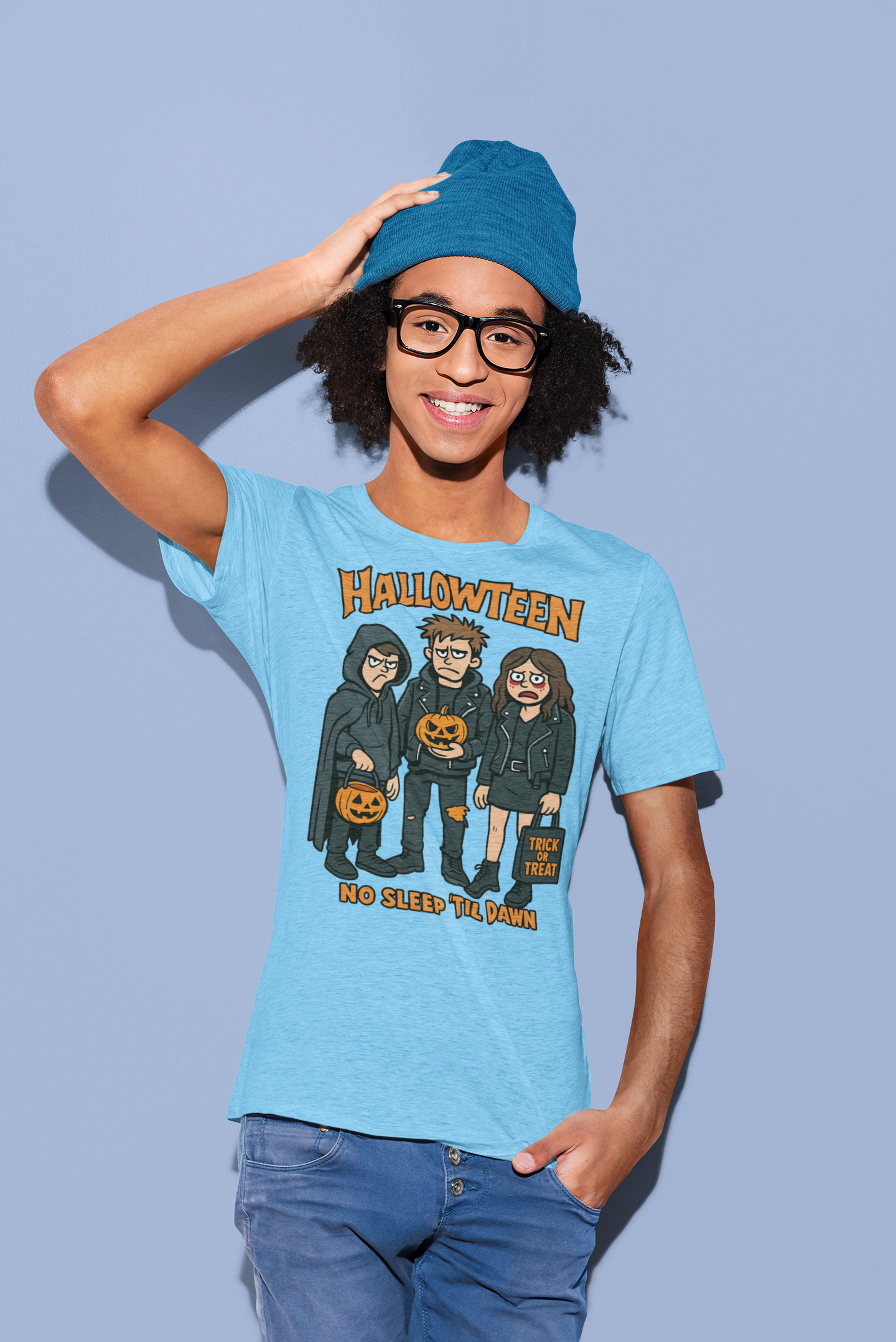 Halloween Themed Unisex Heavy Cotton Tee - Spooky Graphic Shirt, Trick or Treat, Party Wear, Gift for Halloween Lovers
