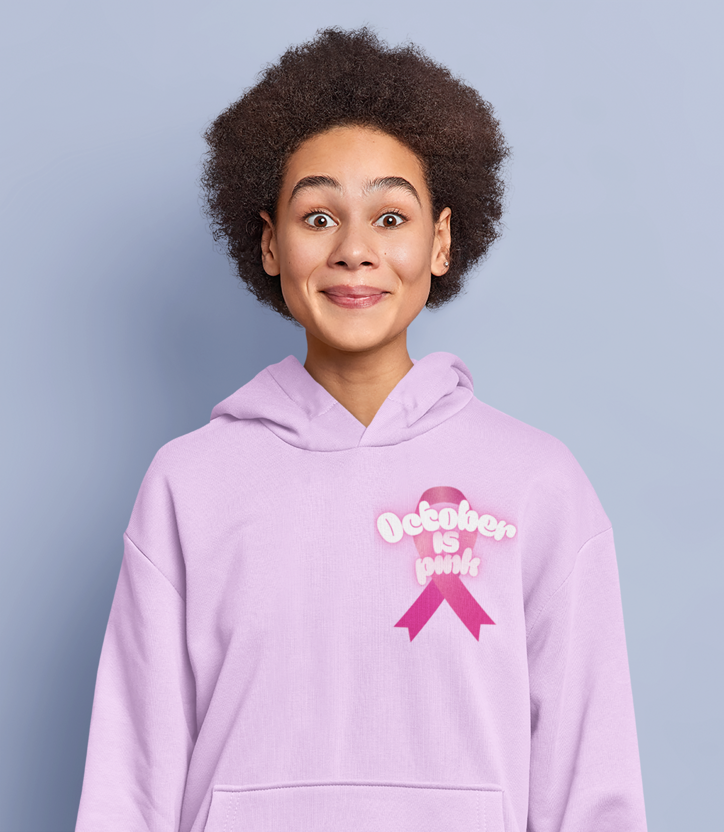 Girlie College Hoodie - October is Breast Cancer Awareness Month, Casual Sweatshirt, Fall Fashion, Comfort Wear, Gift for Her, [...]