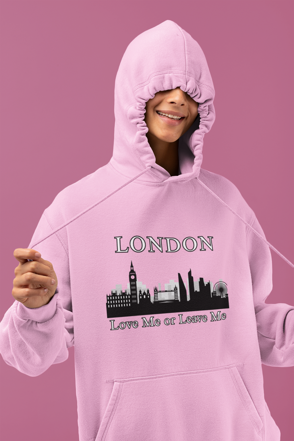 London Skyline Hoodie: Love Me or Leave Me, Sweatshirt for Travelers, Gifts for City Lovers, Cozy Unisex Pullover, Casual Fashionwear