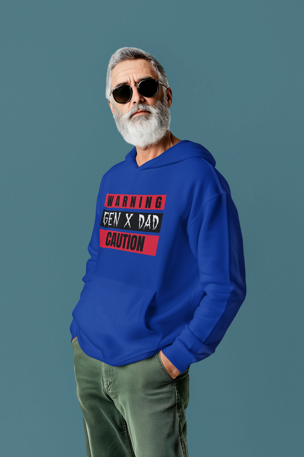 GEN X DAD Caution Hoodie, Funny Fathers Day Gift, Unisex Hoodie, Casual Weekend Wear, Dad Humour Apparel.