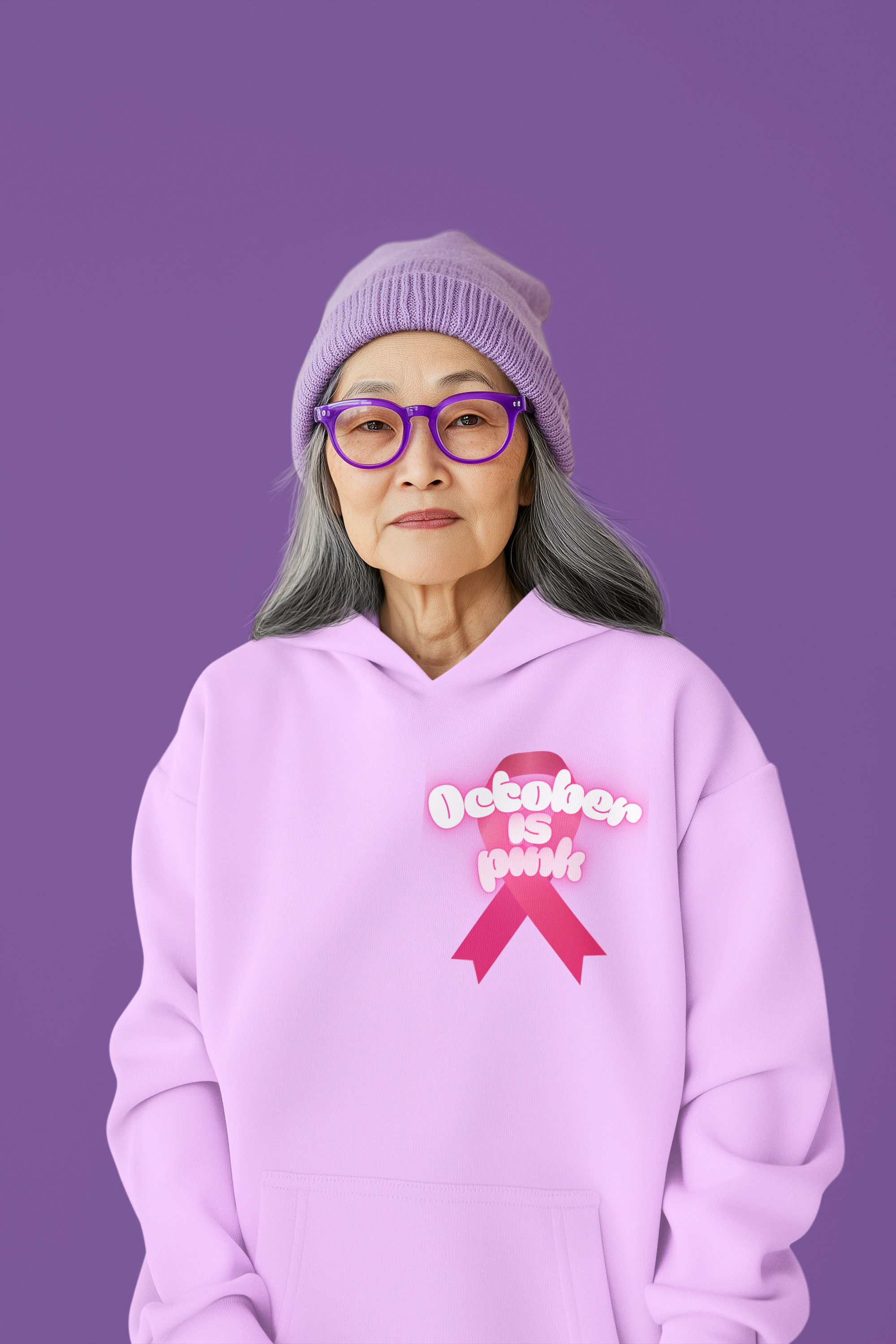 Girlie College Hoodie - October is Breast Cancer Awareness Month, Casual Sweatshirt, Fall Fashion, Comfort Wear, Gift for Her, [...]