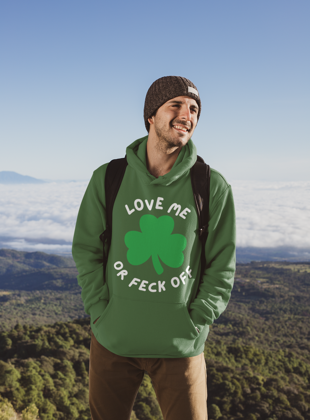 Unisex College Hoodie with Funny St. Patrick's Day Design, Cute Gift for Students, Party Wear, College Apparel, Yellow Sweatshirt