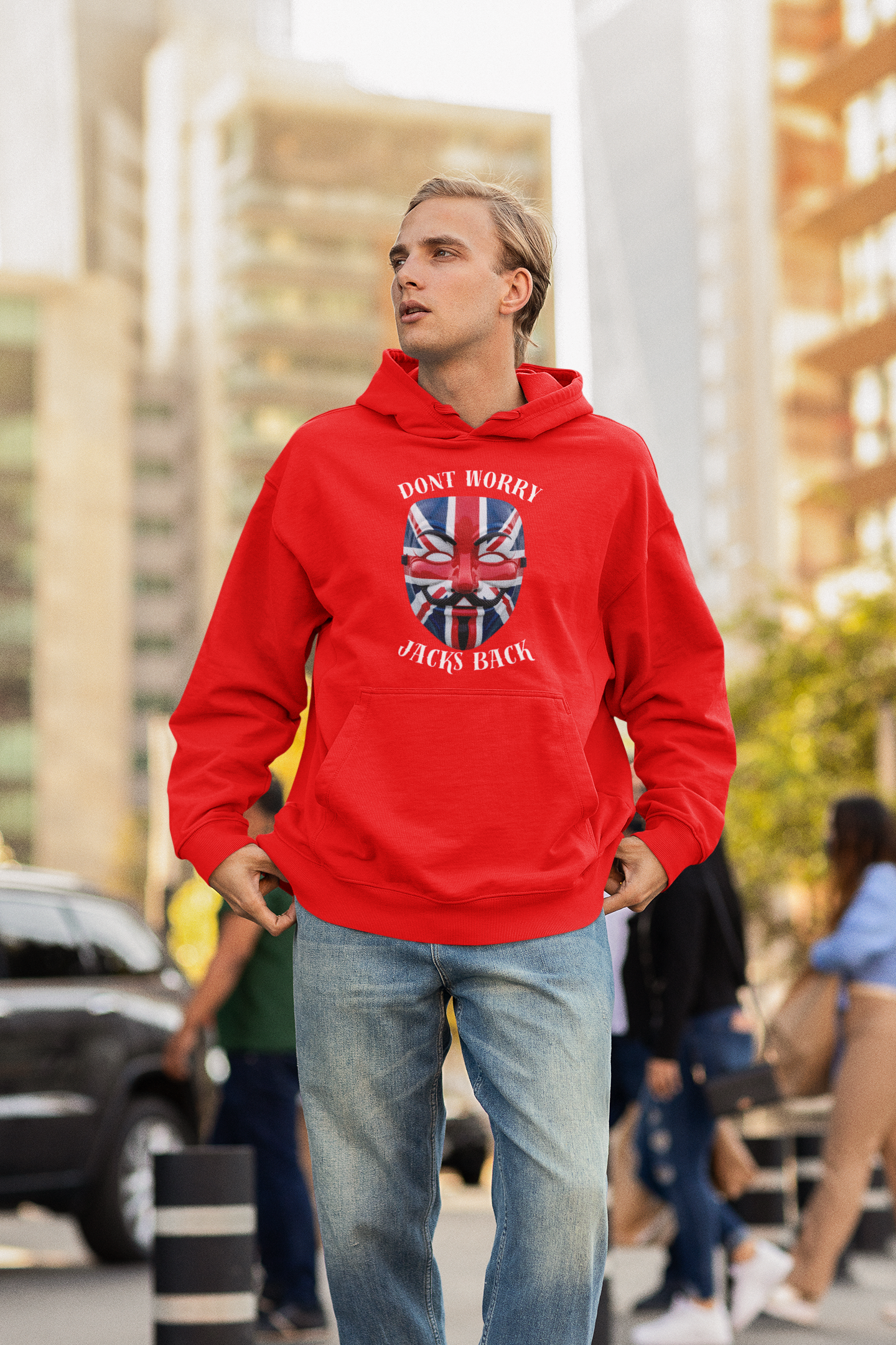 Stylish Unisex College Hoodie - Don't Worry, Jack's Back Design, Cozy Sweatshirt, Perfect Gift for Students, Casual Wear, College [...]