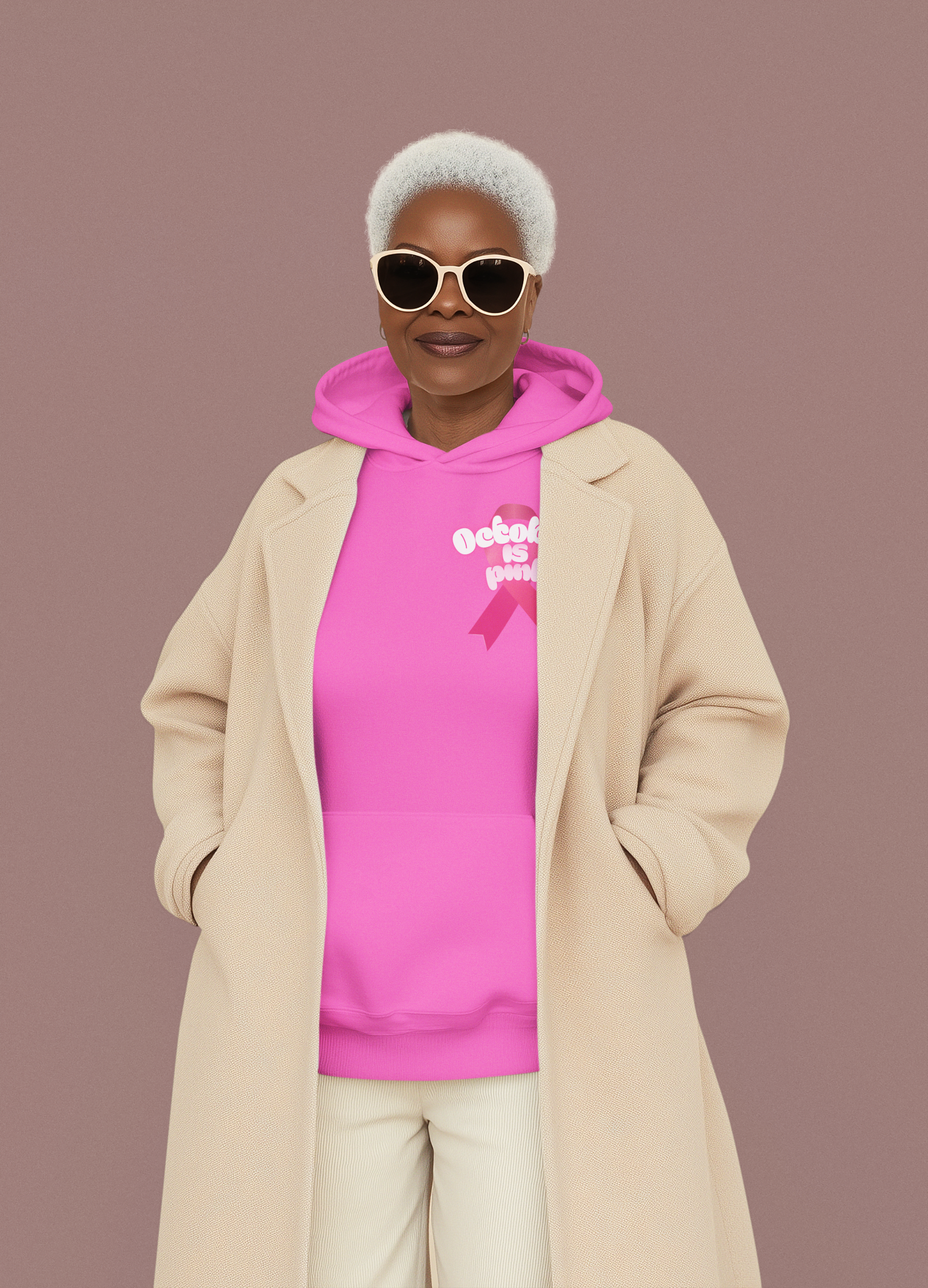 Girlie College Hoodie - October is Breast Cancer Awareness Month, Casual Sweatshirt, Fall Fashion, Comfort Wear, Gift for Her, [...]