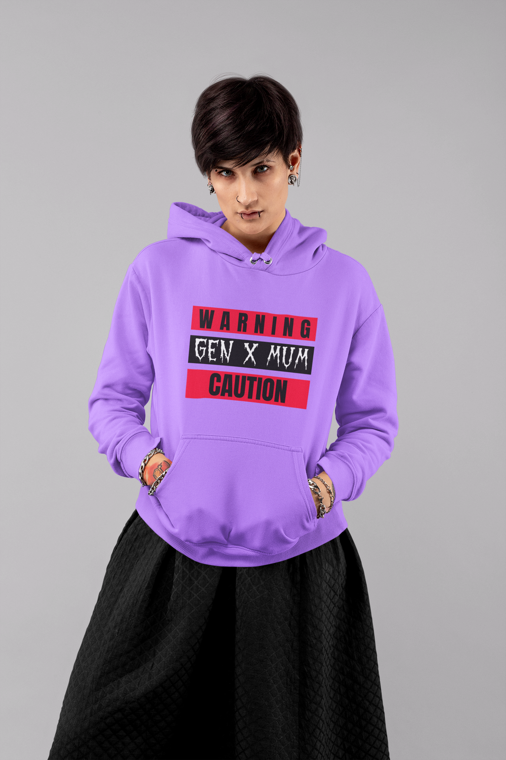 Gen X Mum Caution Hoodie, Unisex Sweatshirt, Warning Hoodie, Gift for Mothers, Casual Wear, Funny Sweatshirt