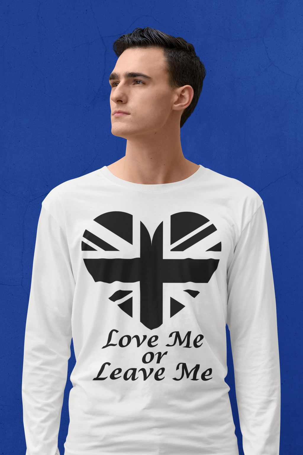 British Heart Long Sleeve Tee, Love Me or Leave Me Shirt, Unisex Graphic Tee, Casual Wear, Gift for Her, Gift for Him