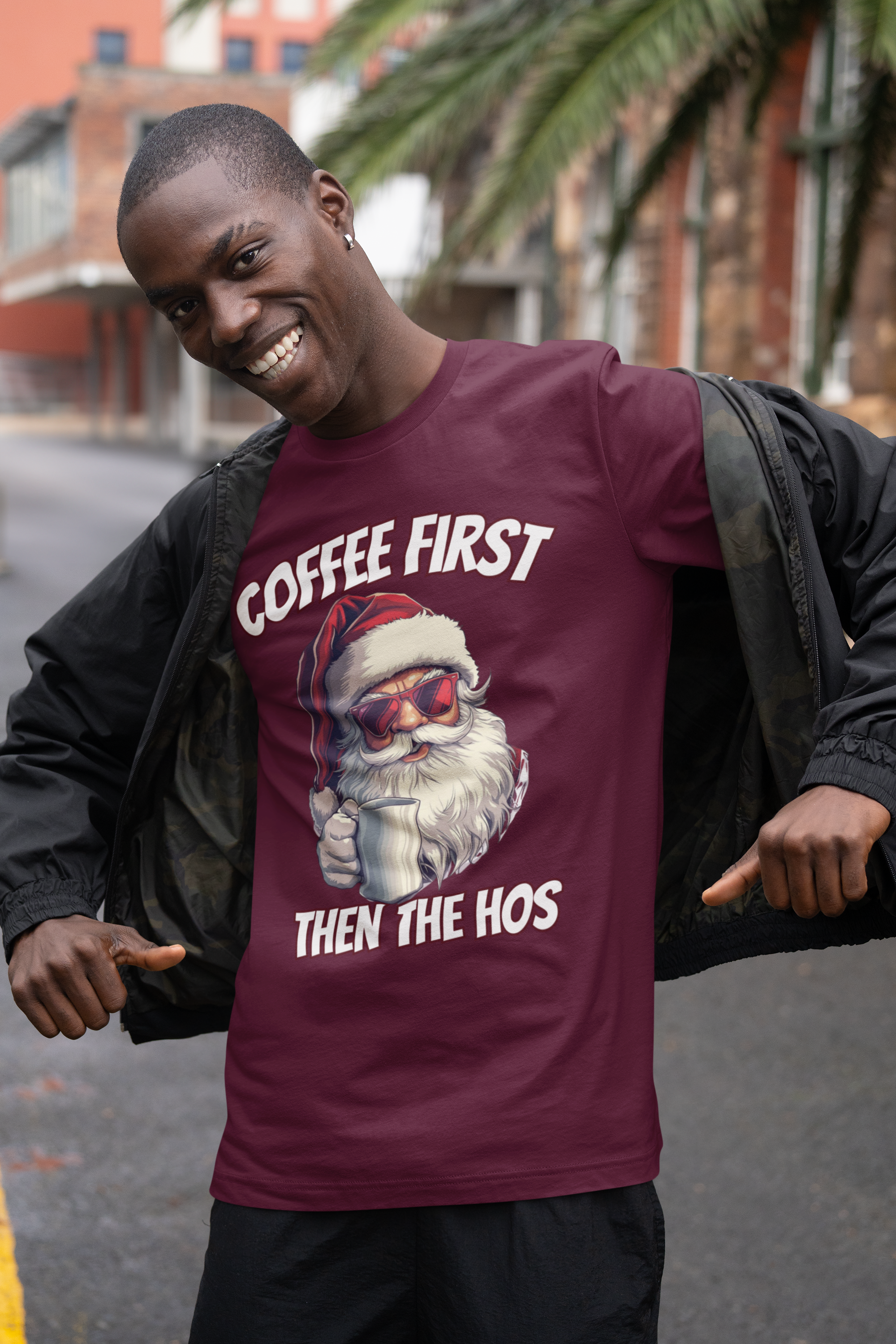 Festive Santa Coffee Tee