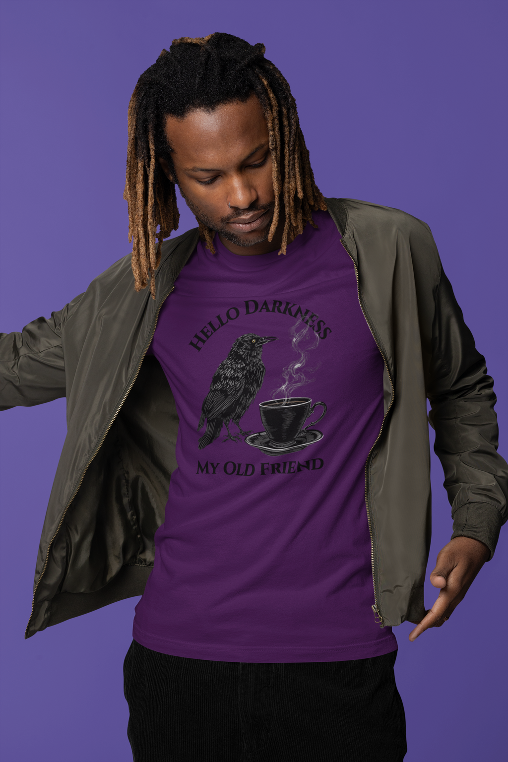 Hello Darkness My Old Friend Raven Coffee Tee