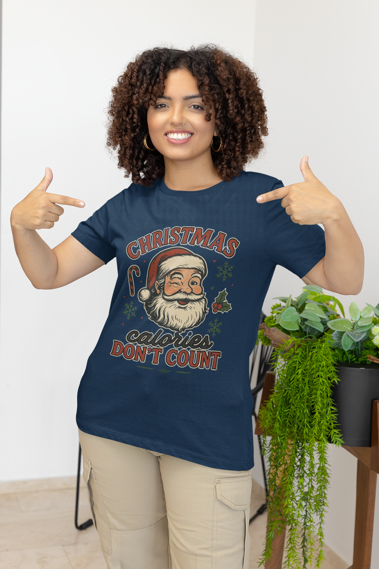 Christmas Calories Don't Count Tee — Vintage Santa Holiday T‑Shirt