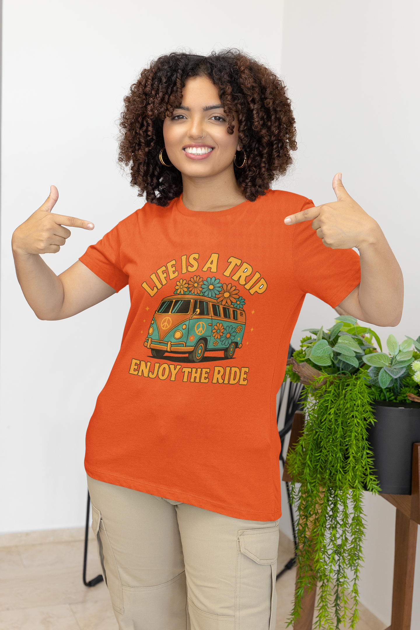 Retro Peace Van T-Shirt - "Life is a Trip, Enjoy the Ride"