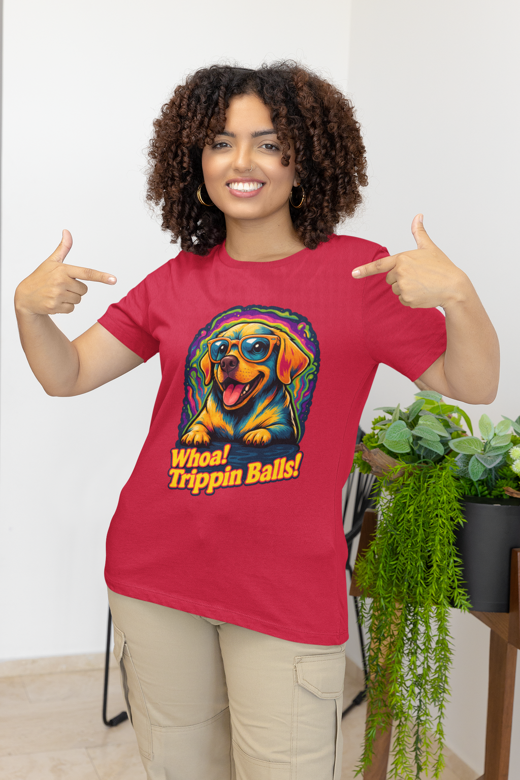 Funny Dog Graphic Tee - "Whoa! Trippin Balls!" Unisex Jersey Shirt