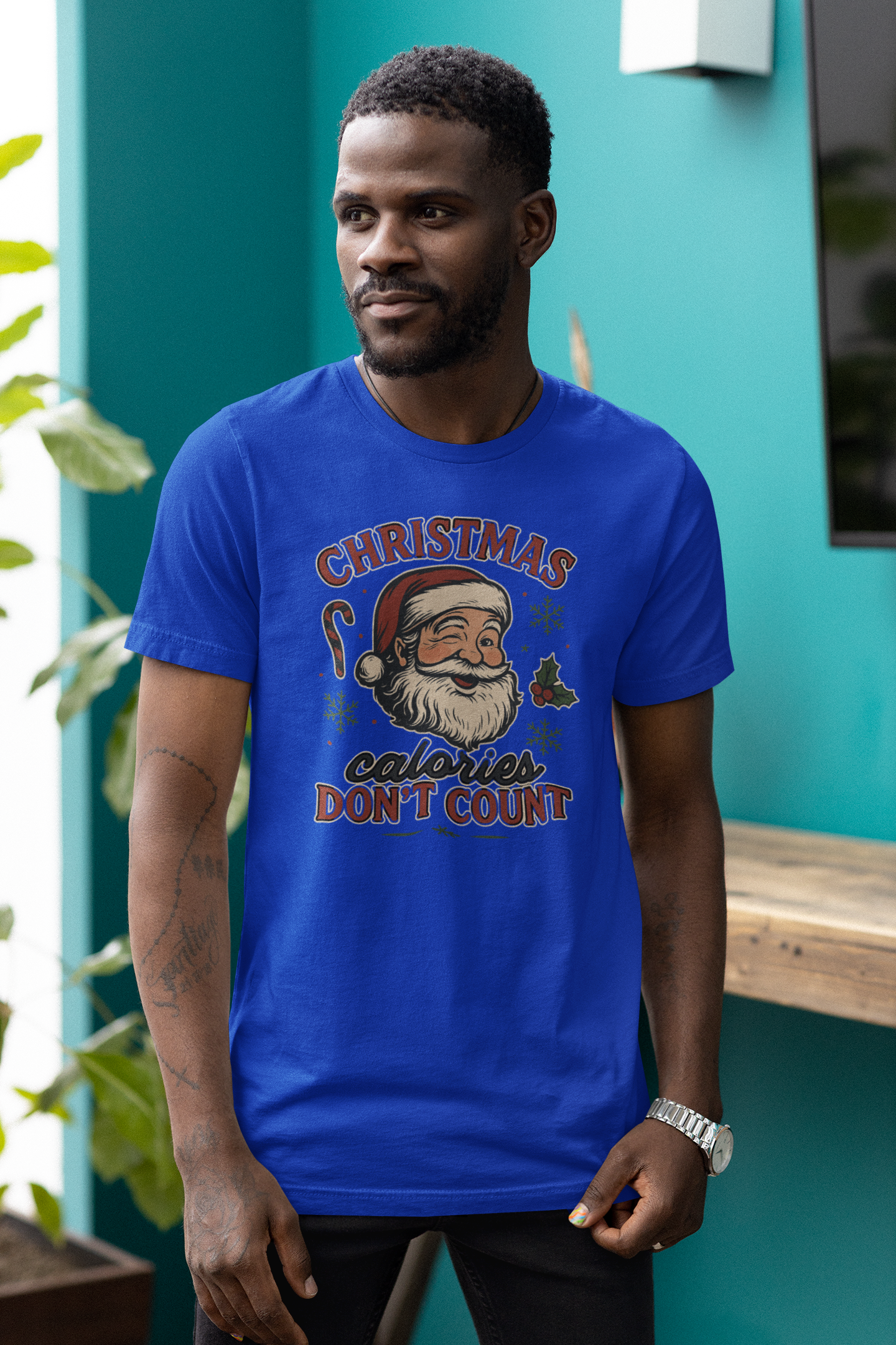 Christmas Calories Don't Count Tee — Vintage Santa Holiday T‑Shirt