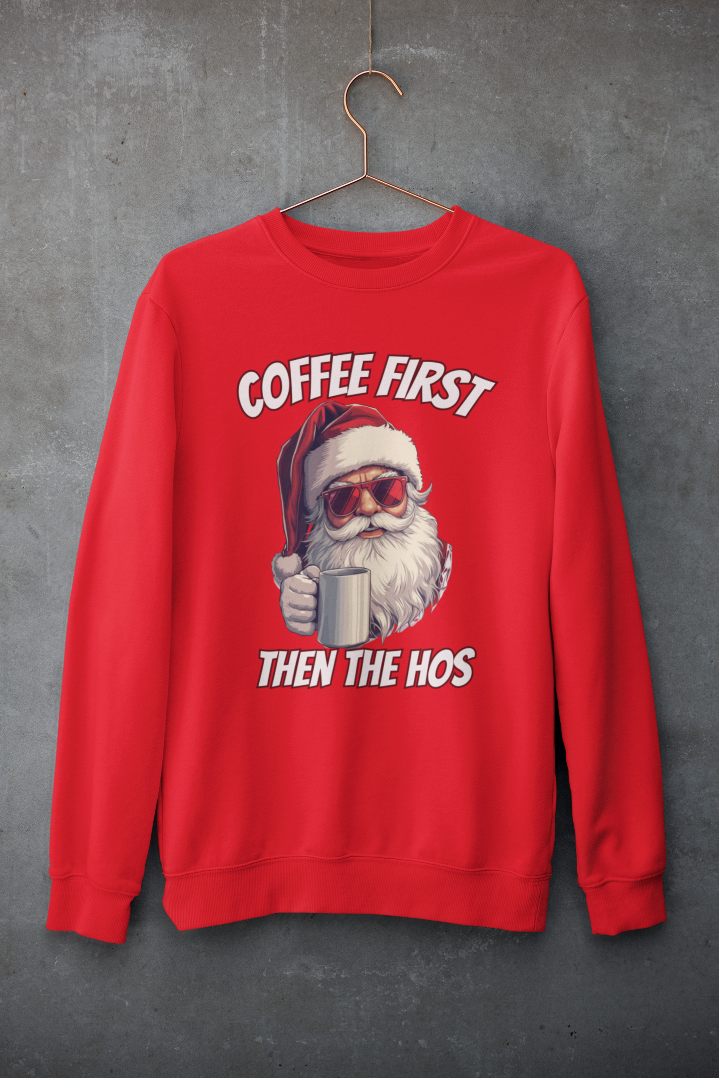 Santa Coffee First Crewneck Sweatshirt