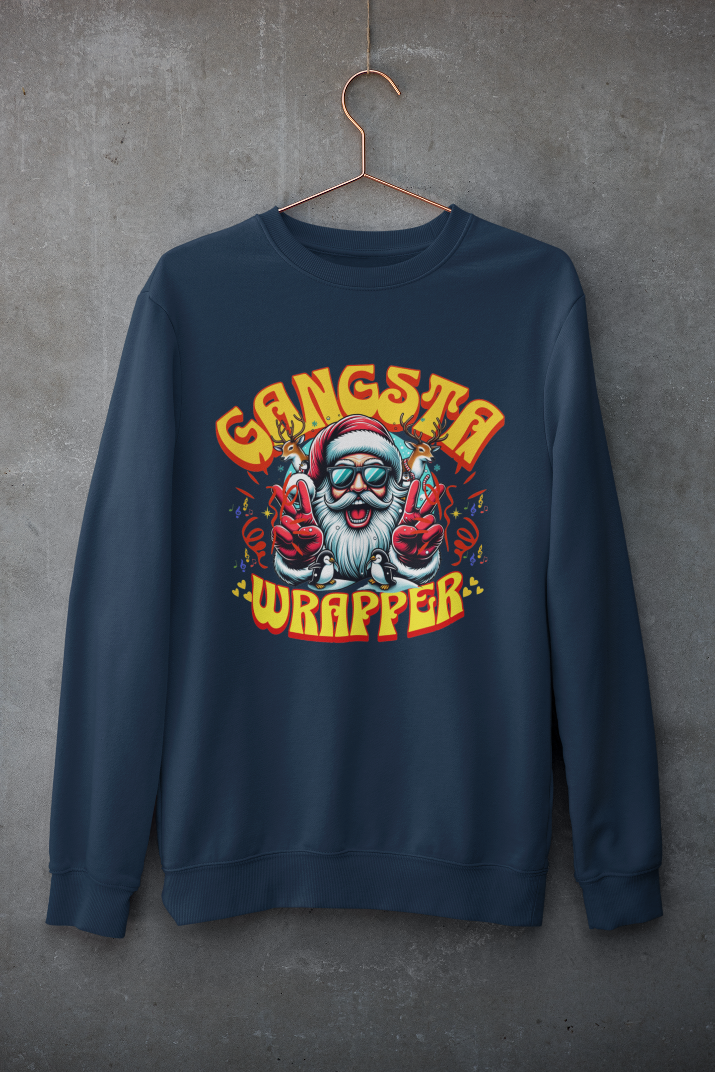 Gangsta Wrapper Sweatshirt - Funny Unisex Holiday Crewneck
