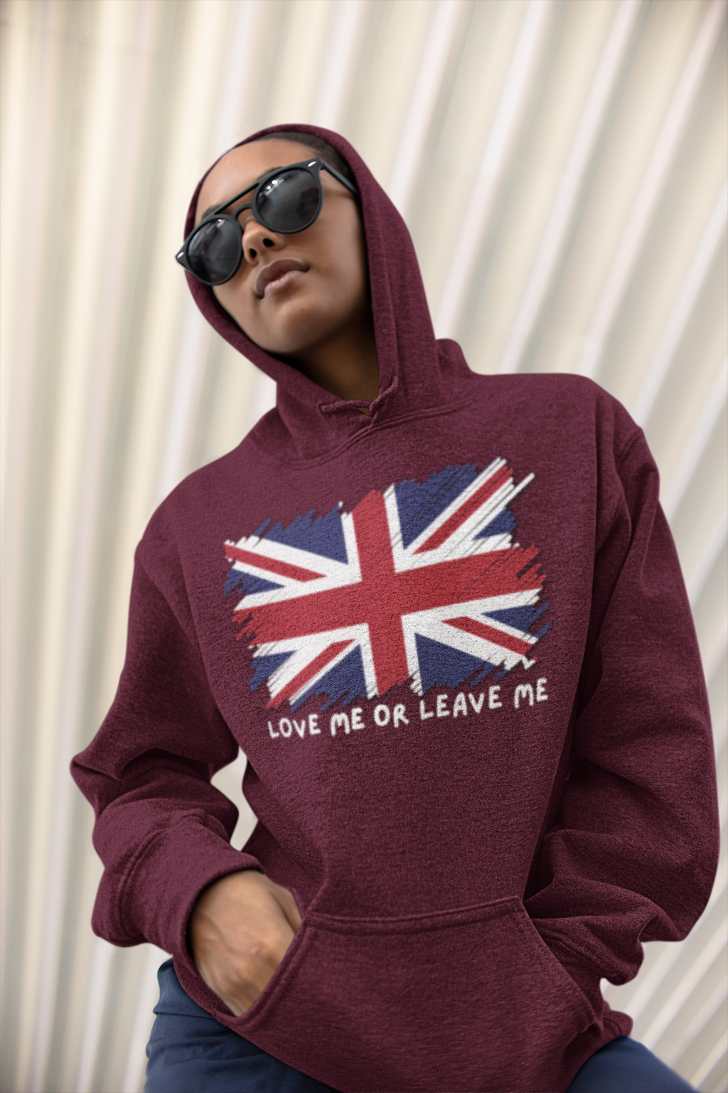 Union Jack Graphic Hoodie, British Pride Sweatshirt, Unisex College Apparel, Casual Everyday Wear, Great for Gifts