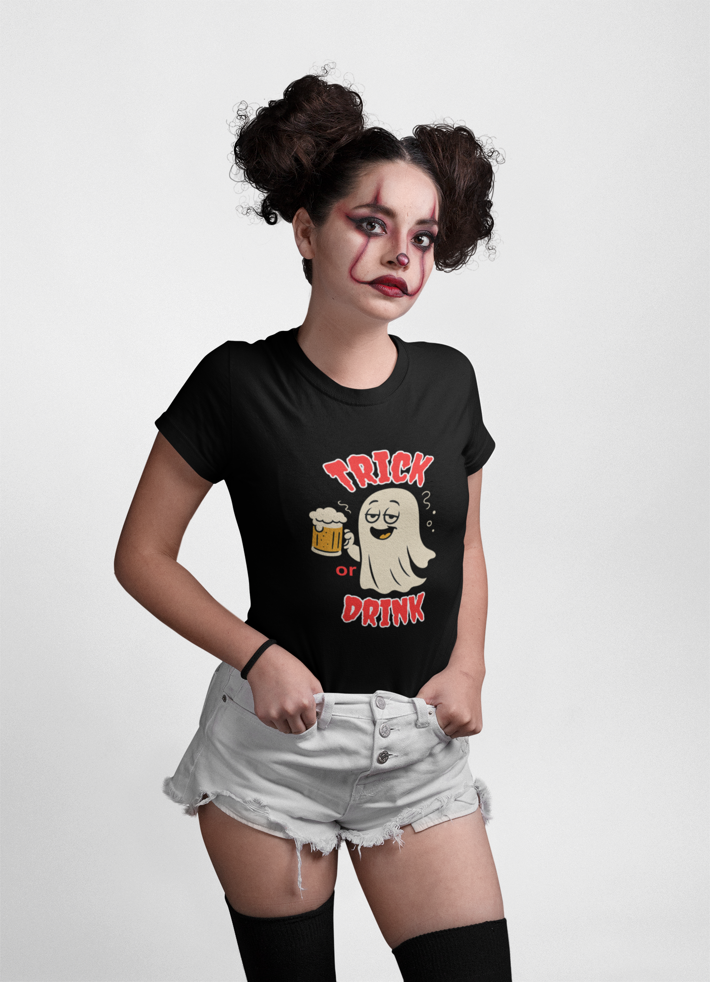 Halloween Ghost Tee - Trick or Drink Unisex Heavy Cotton T-Shirt, Funny Halloween Shirt, Halloween Party Wear, Ghost Lover Tee