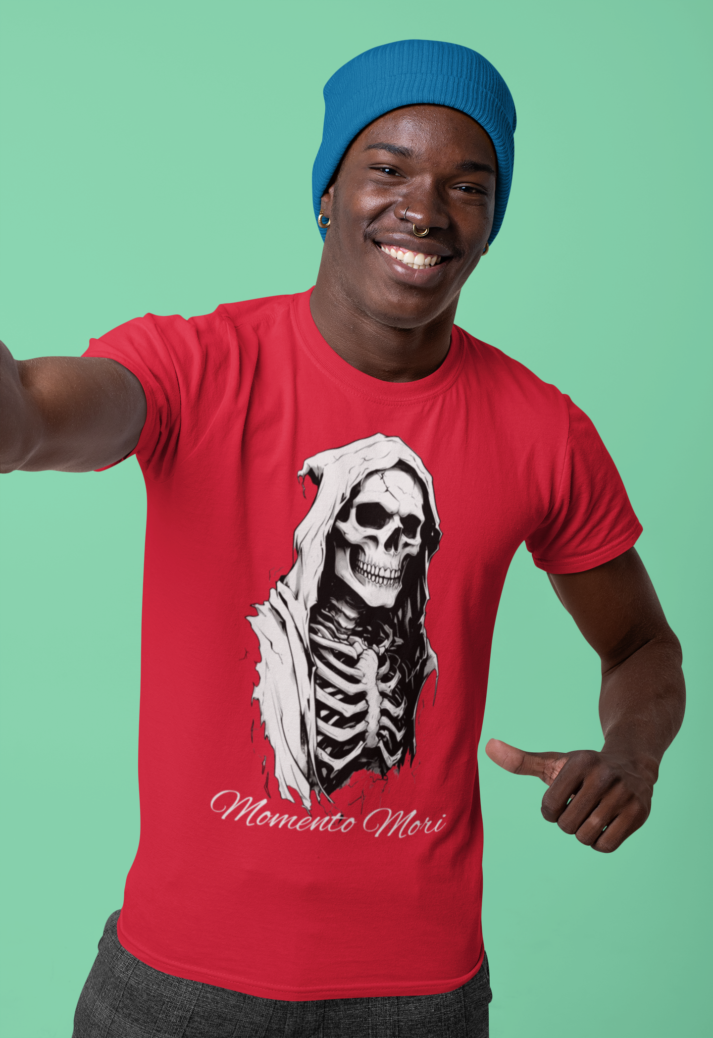 Skull Design Unisex Heavy Cotton Tee | Memoria Mortis | Halloween Shirt, Graphic Tee, Gothic Apparel, Casual Wear, Unique Gift