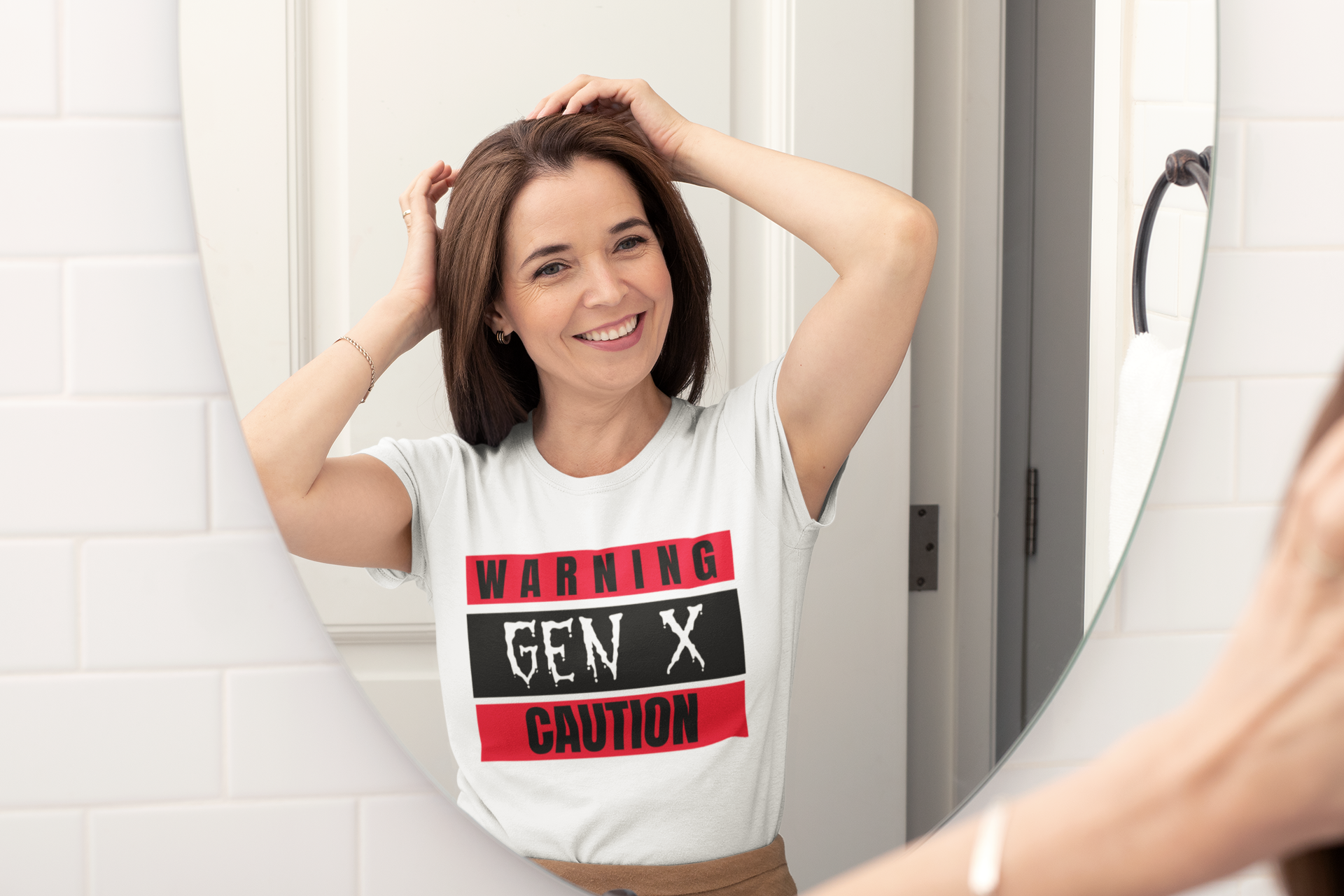 Warning Gen X Caution Tee, Unisex Jersey Tee, Vintage Style T-Shirt, Nostalgic Apparel, Gift for Gen Xers, Funny Gen X Shirt
