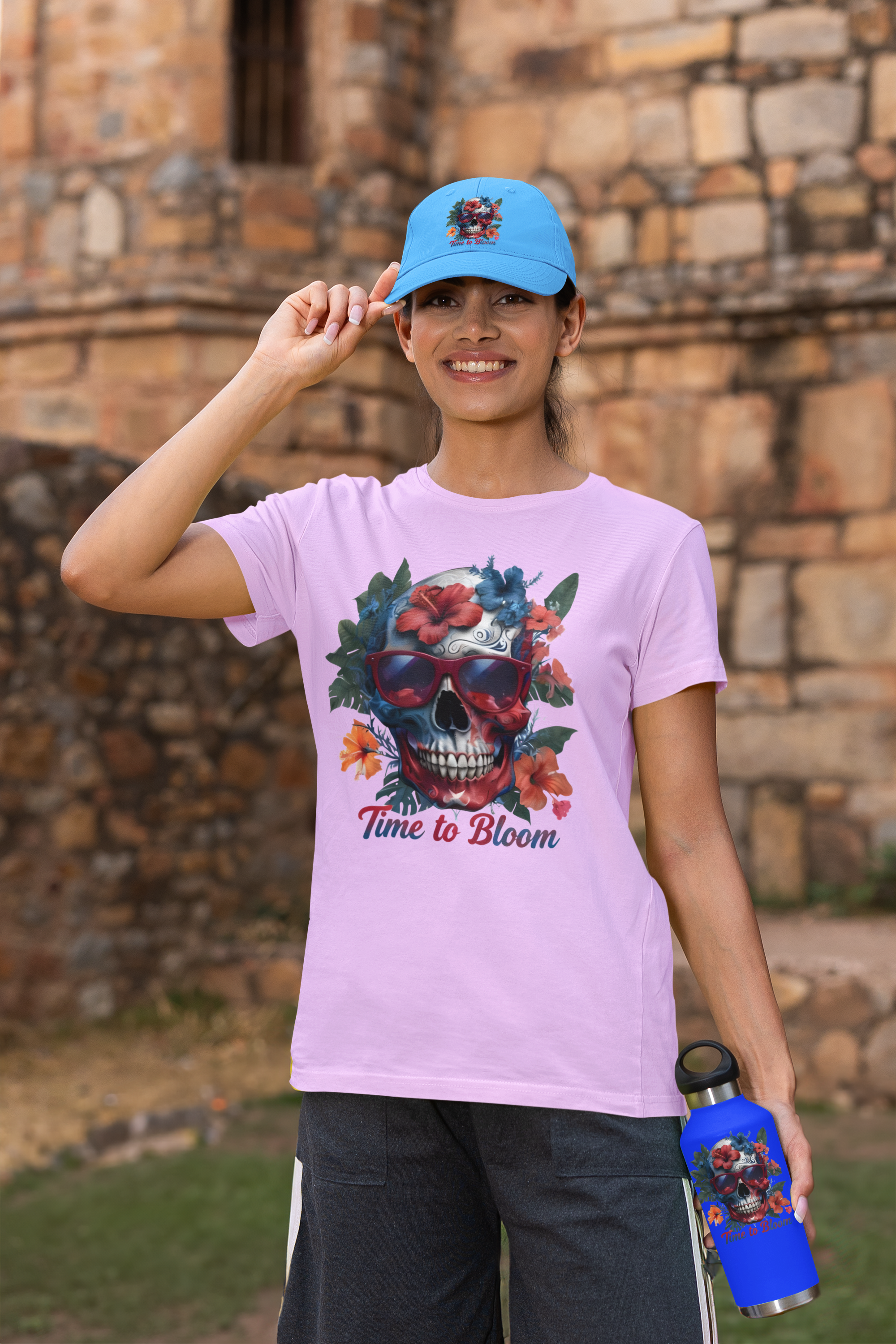 Skull Floral Tee - Time to Bloom, Unisex T-Shirt, Graphic Tee, Gift for Flower Lovers, Vintage Style Apparel
