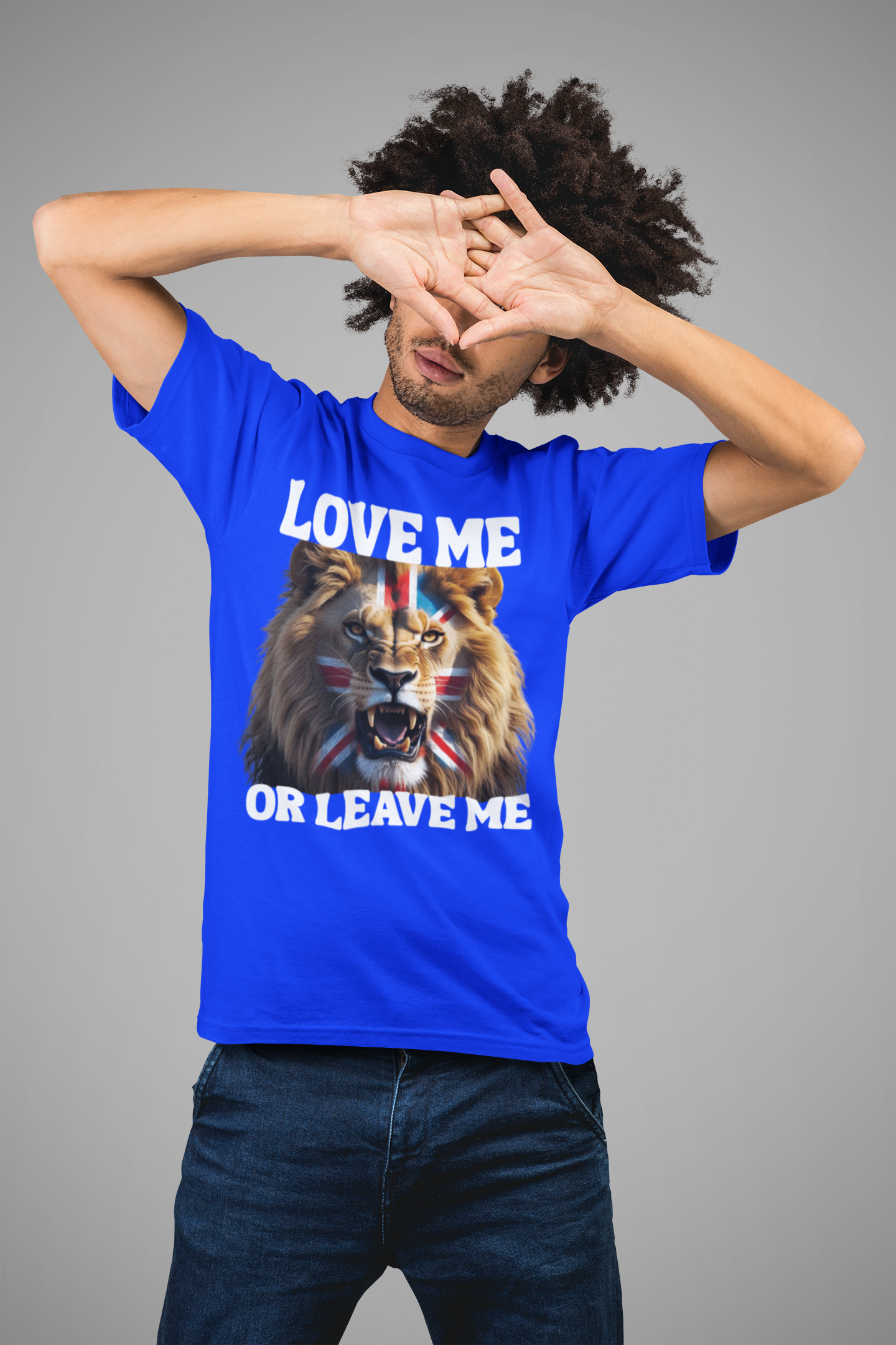 Union Jack Lion Tee - Love Me or Leave Me, Graphic T-Shirt, Unisex Tee, British Pride Shirt, Animal Lover Gift, Casual Wear