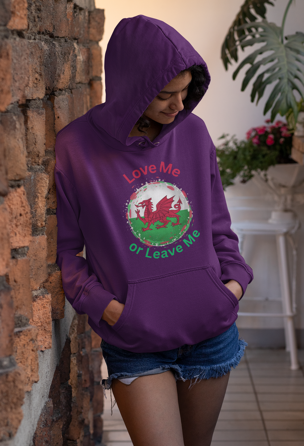 Welsh Pride Hoodie, Cozy College Sweatshirt, Unisex Hoodie, Love Me or Leave Me Apparel, Casual Gift for Students