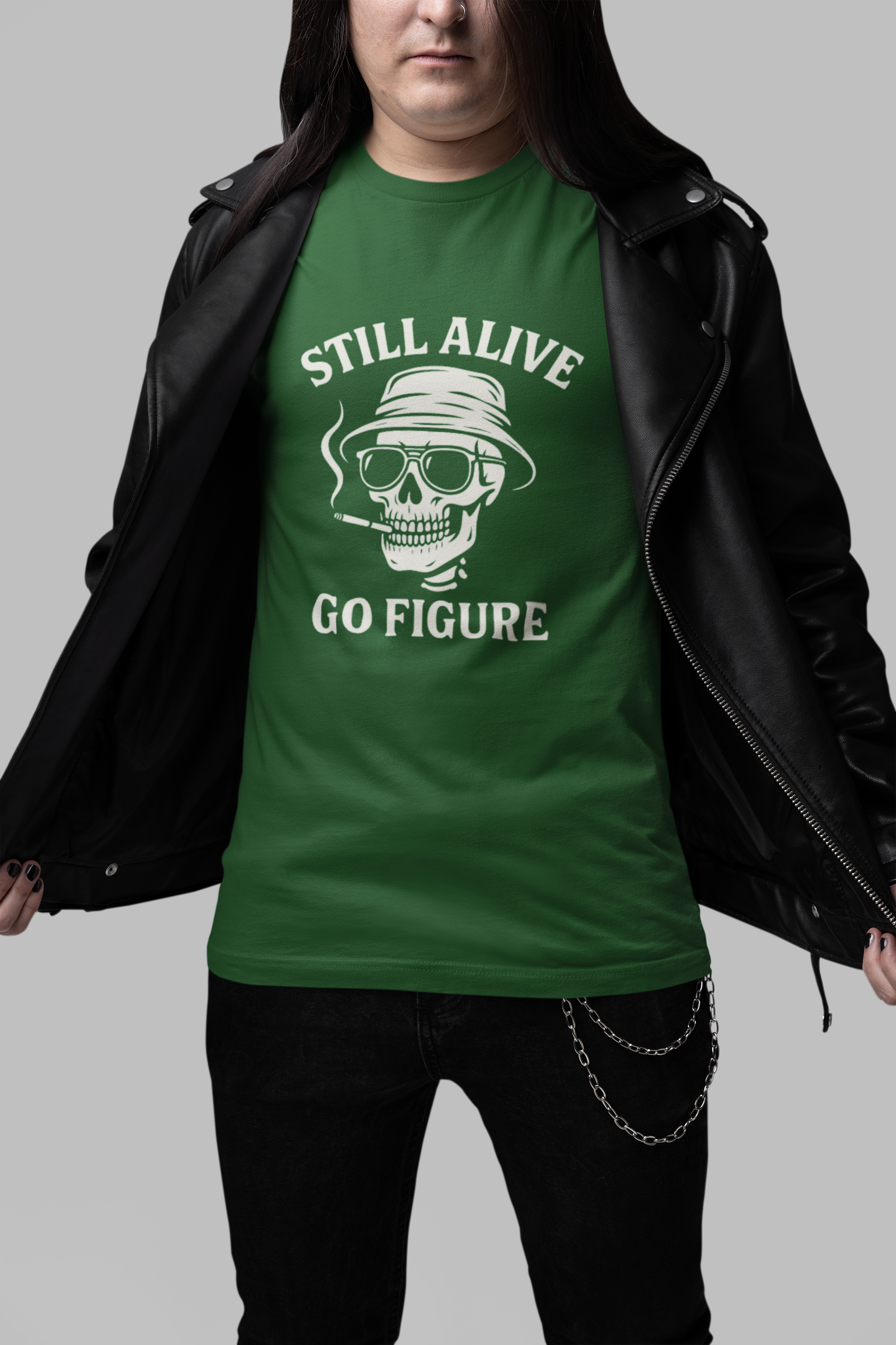 Still Alive Skull Tee — "Still Alive Go Figure" Graphic T-Shirt