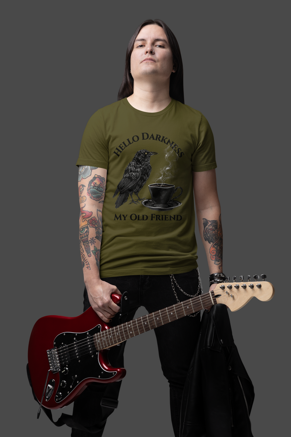 Hello Darkness My Old Friend Raven Coffee Tee