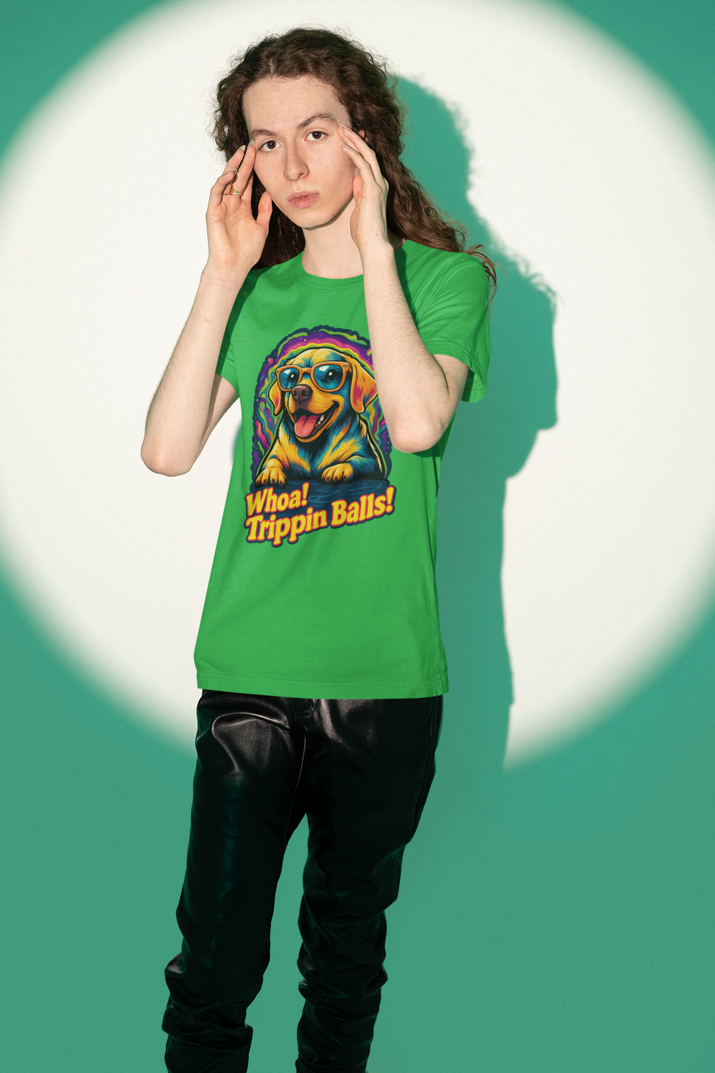 Funny Dog Graphic Tee - "Whoa! Trippin Balls!" Unisex Jersey Shirt