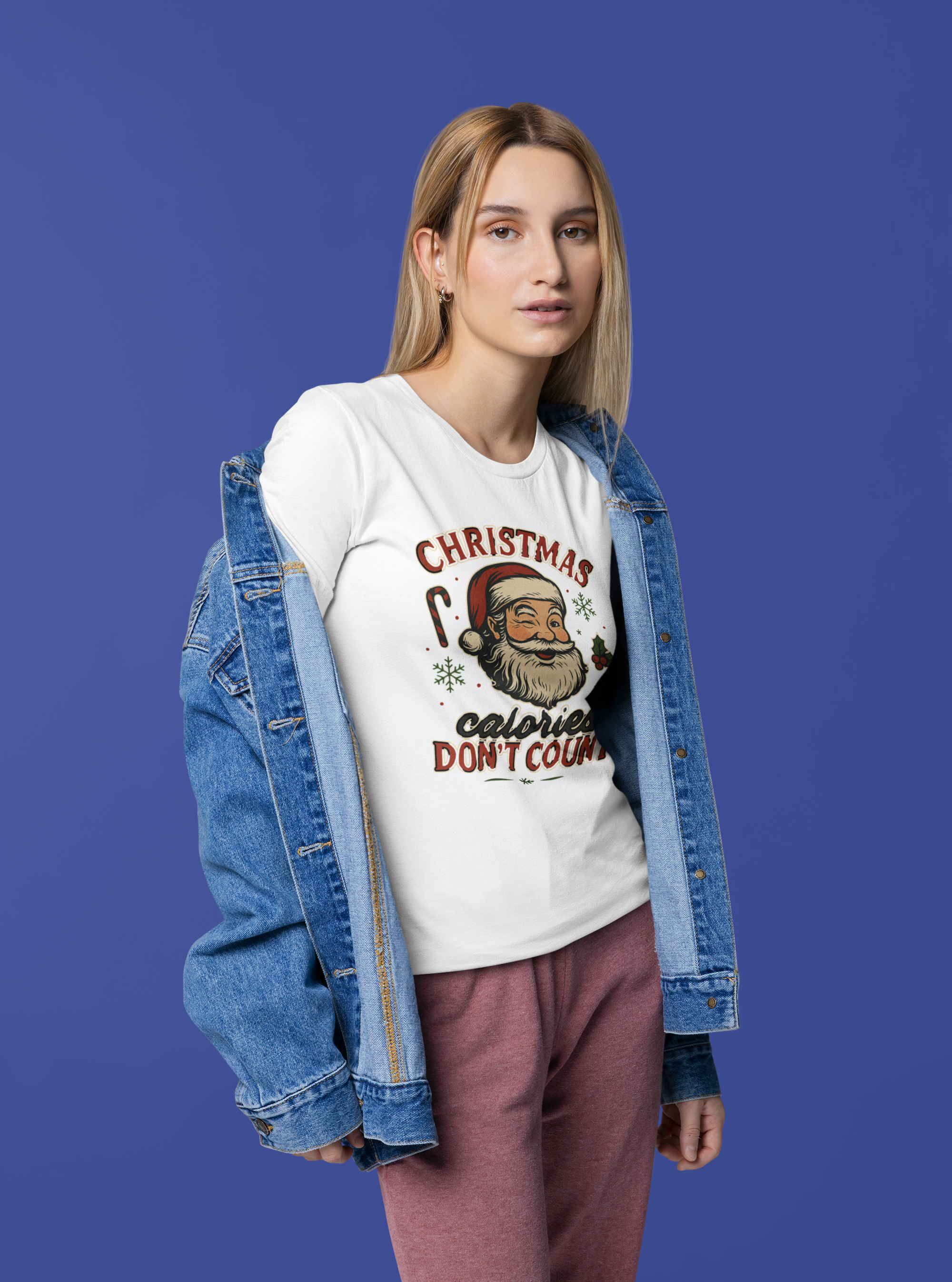 Christmas Calories Don't Count Tee — Vintage Santa Holiday T‑Shirt