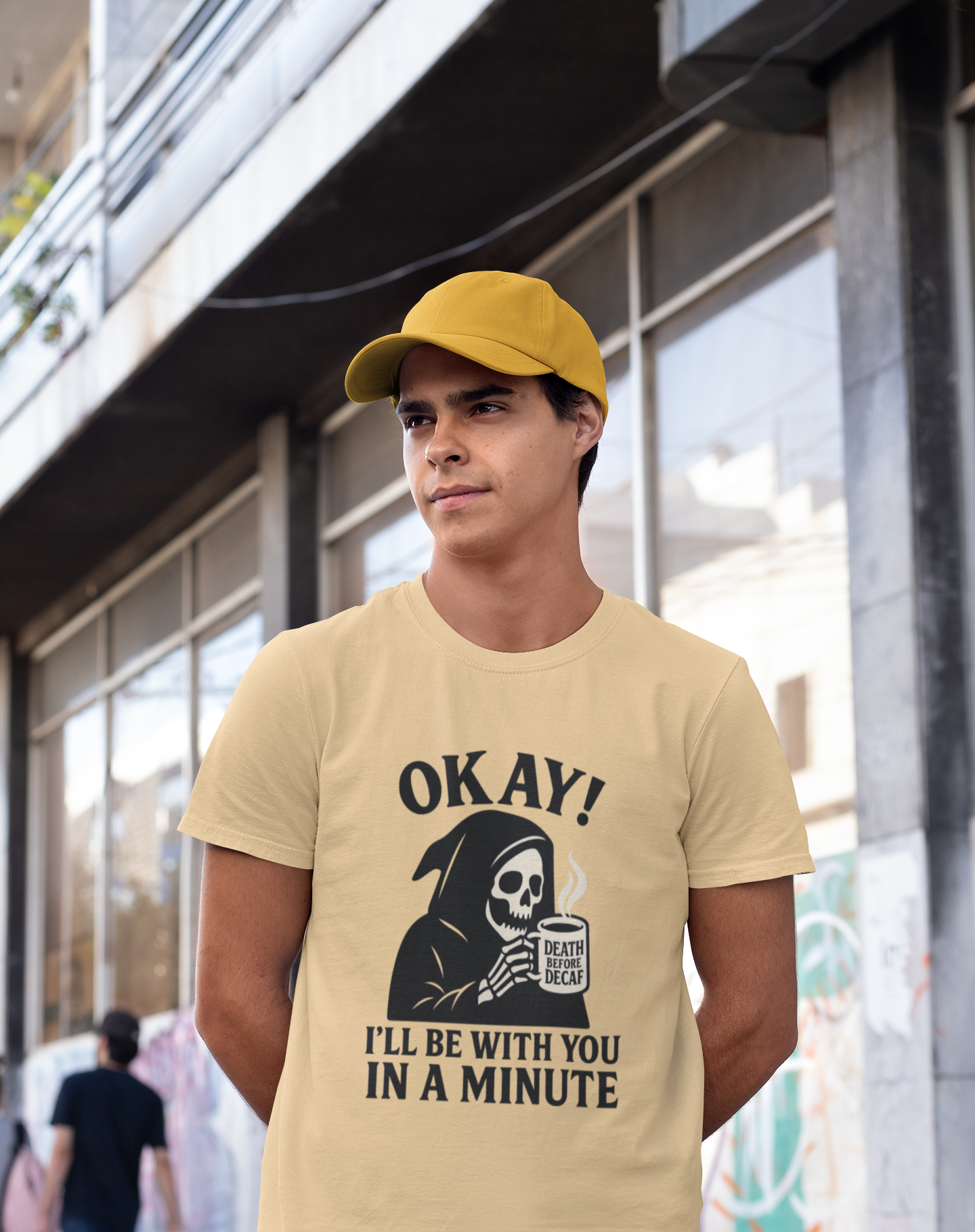 Funny Grim Reaper T-Shirt, Unisex Heavy Cotton Tee for Halloween, Gift for Friends, Skull Design, Quirky Casual Wear