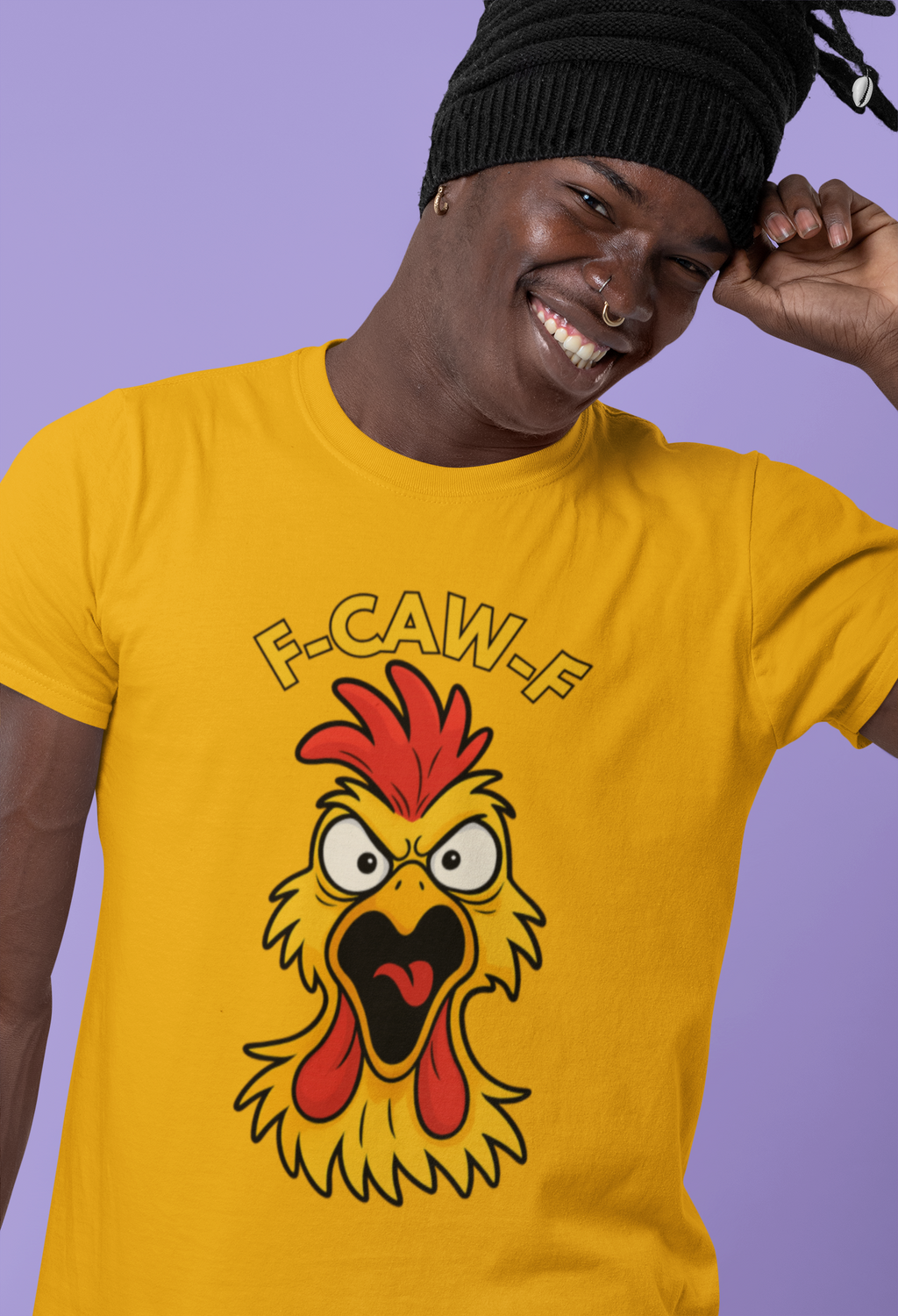 F-Caw-F Funny Chicken Tee for Poultry Lovers, Humor T-Shirt, Gift for Chicken Enthusiasts, Animal Rights, Casual Wear, Farmhouse Style